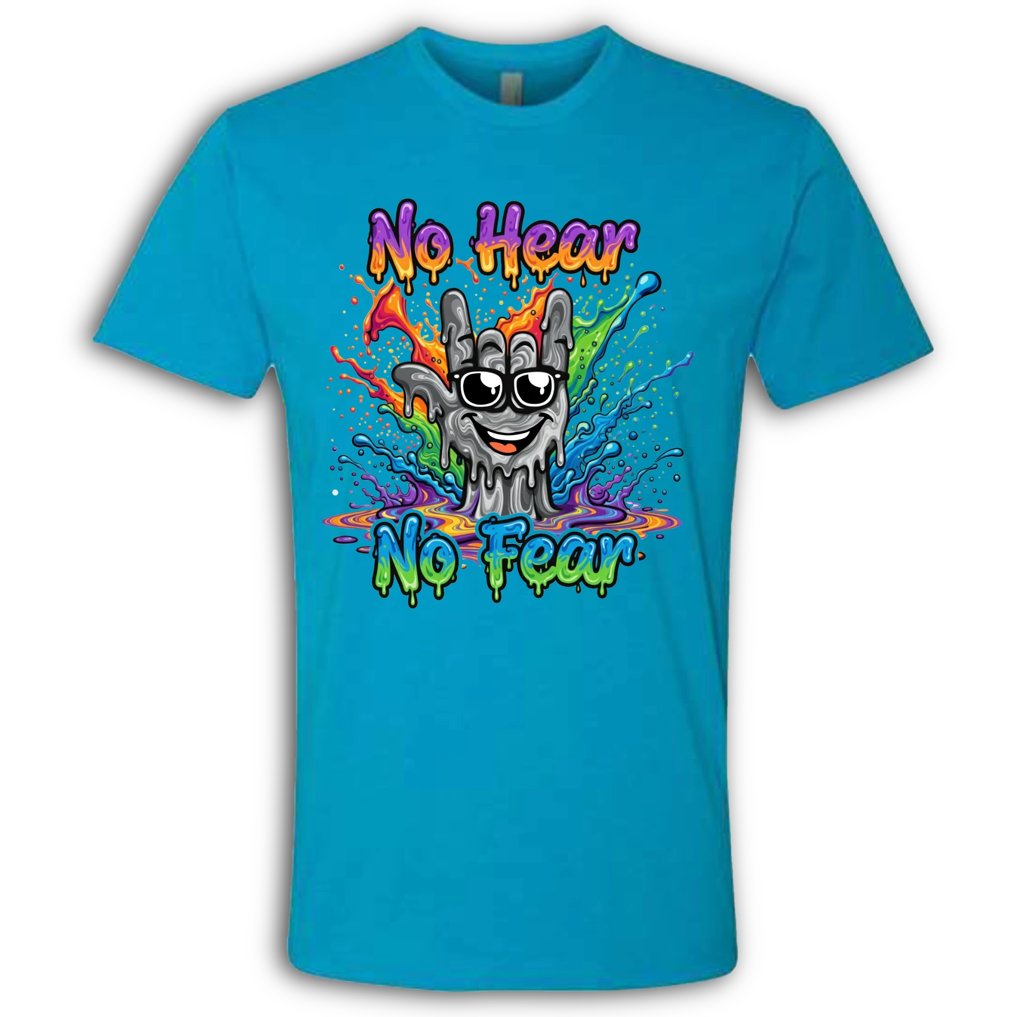 No Hear, No Fear Grey/Rainbow T-Shirt