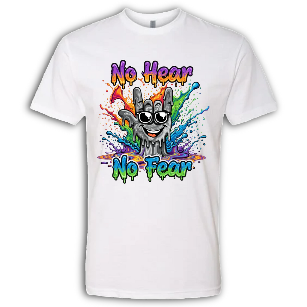 No Hear, No Fear Grey/Rainbow T-Shirt