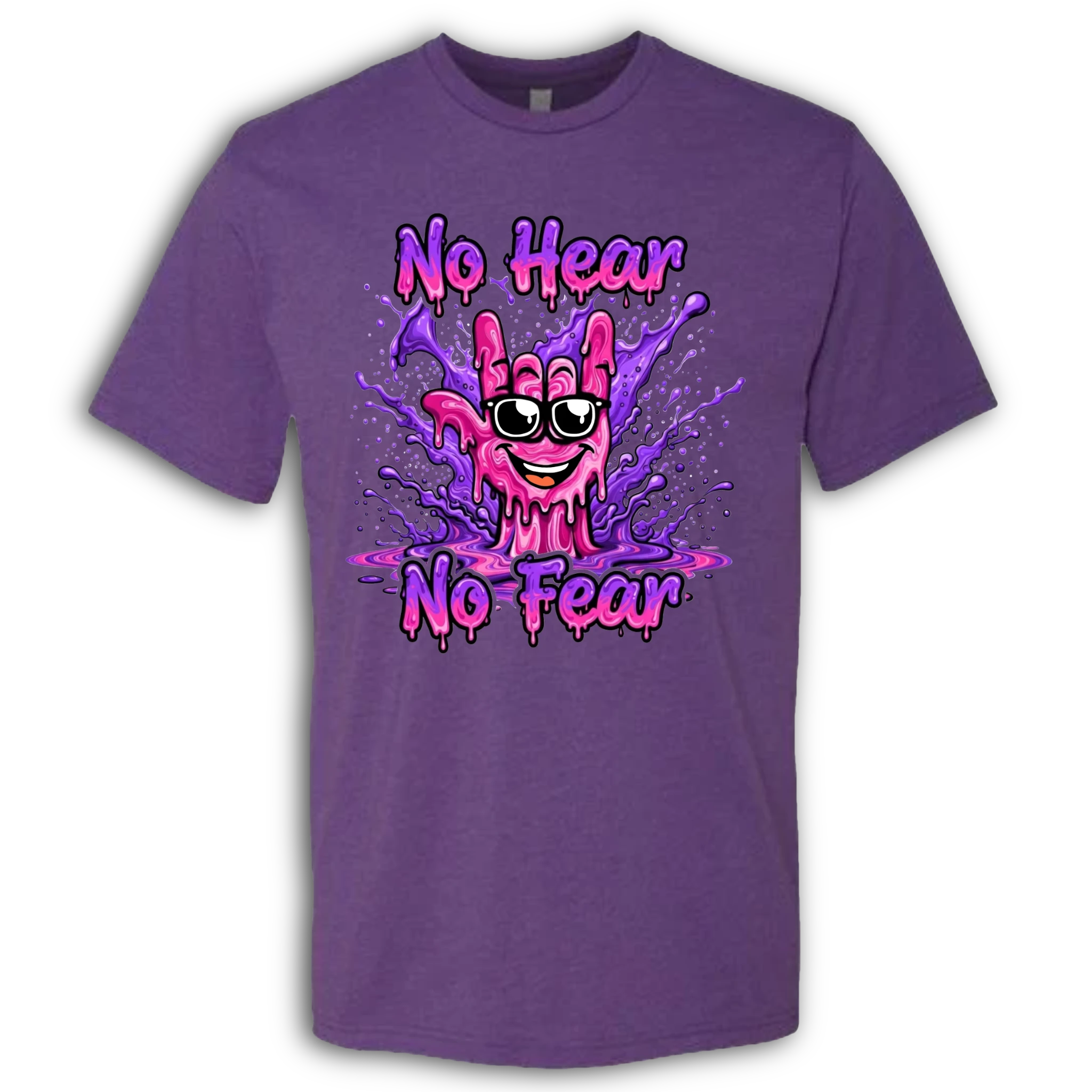 No Hear, No Fear Pink/Purple T-Shirt