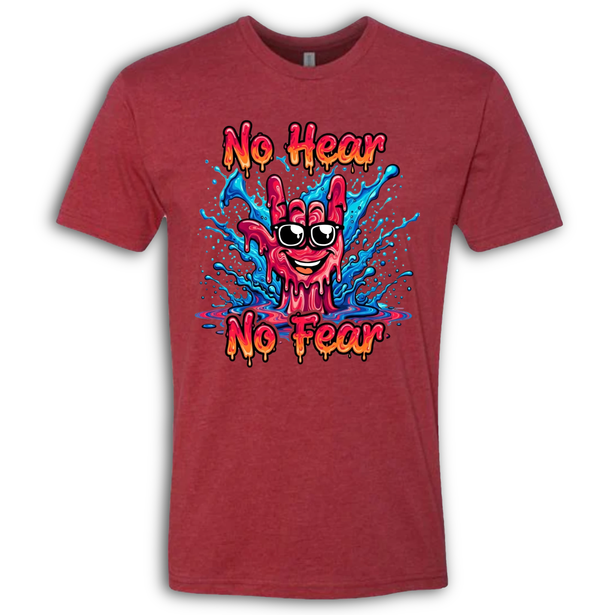 No Hear, No Fear Red/Blue T-Shirt