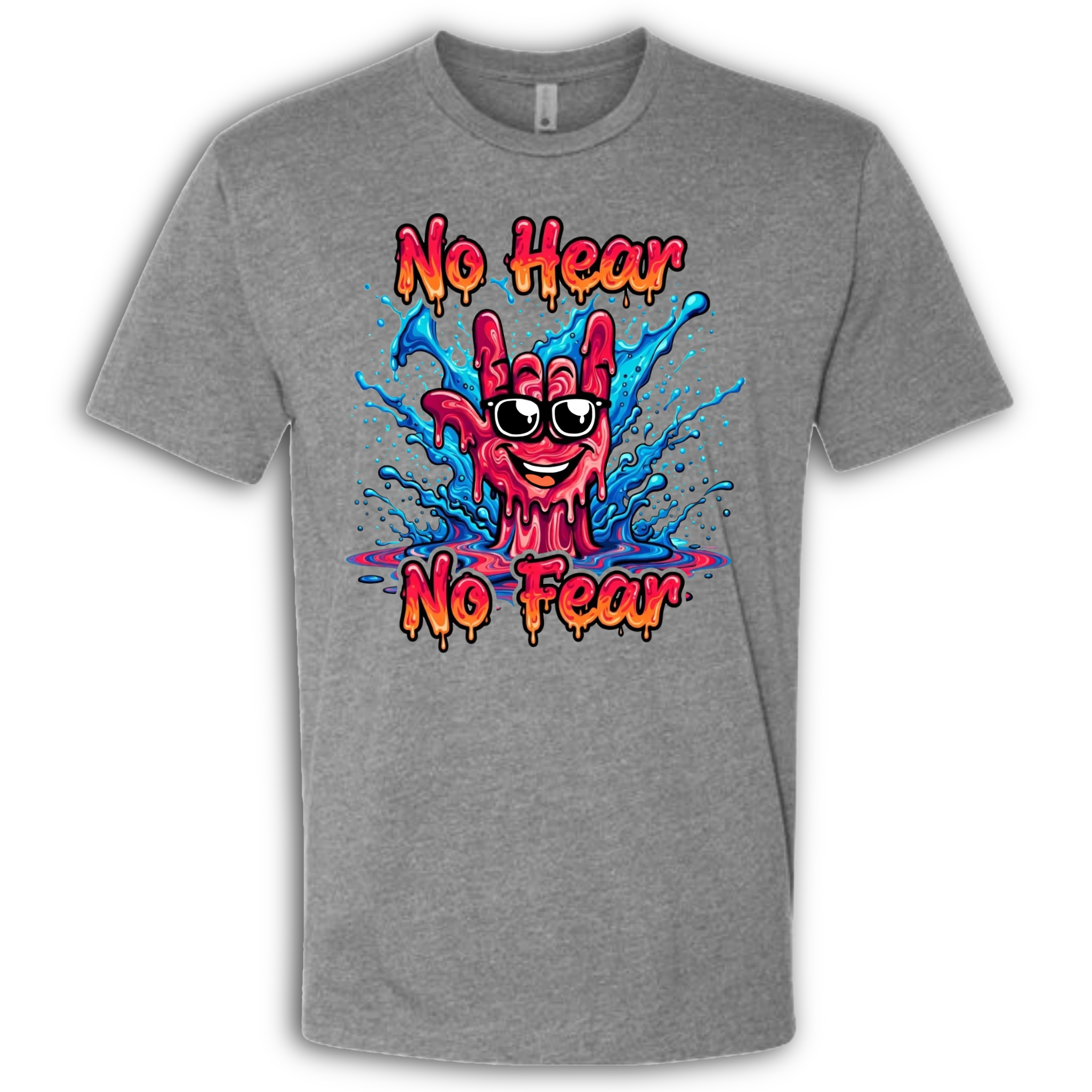 No Hear, No Fear Red/Blue T-Shirt