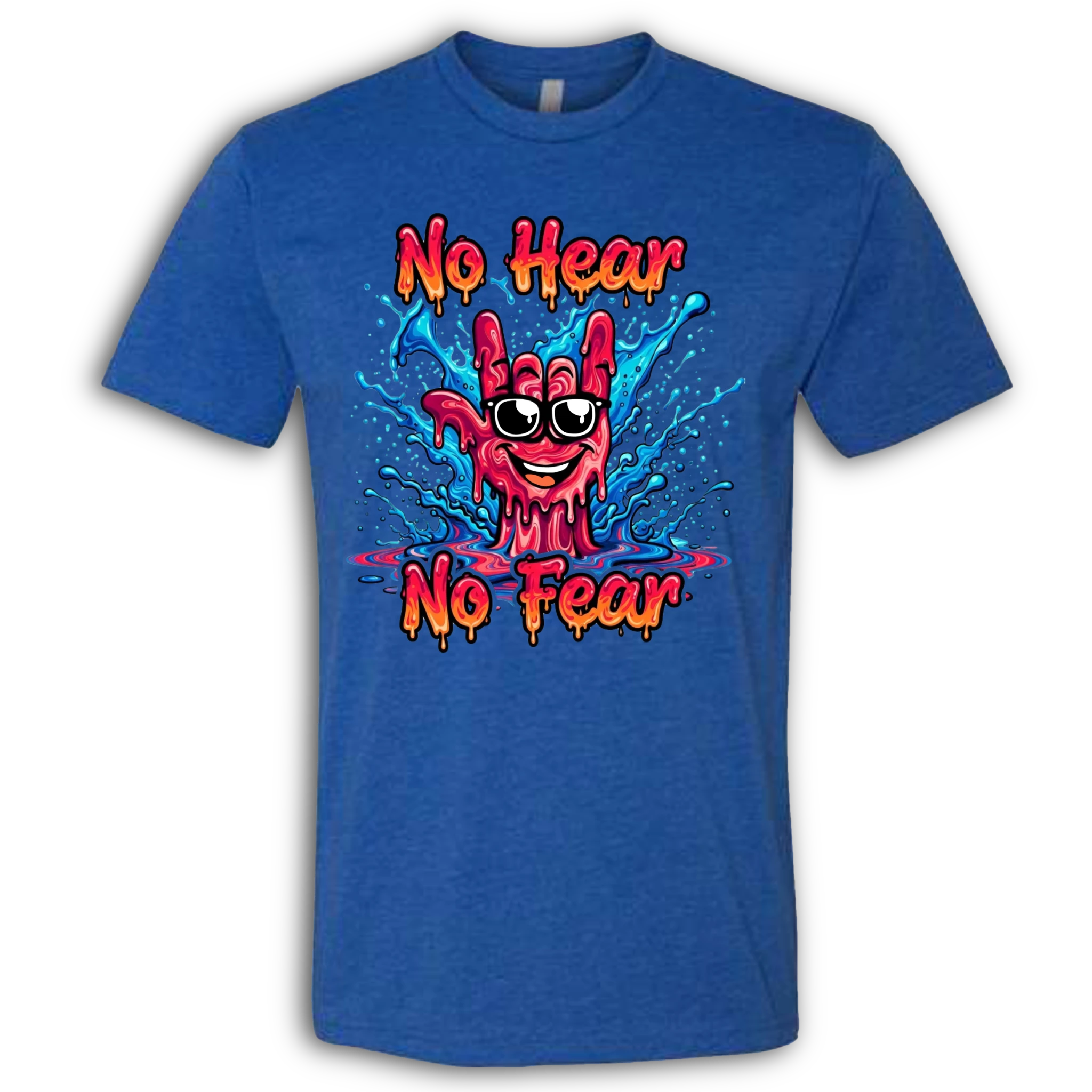 No Hear, No Fear Red/Blue T-Shirt