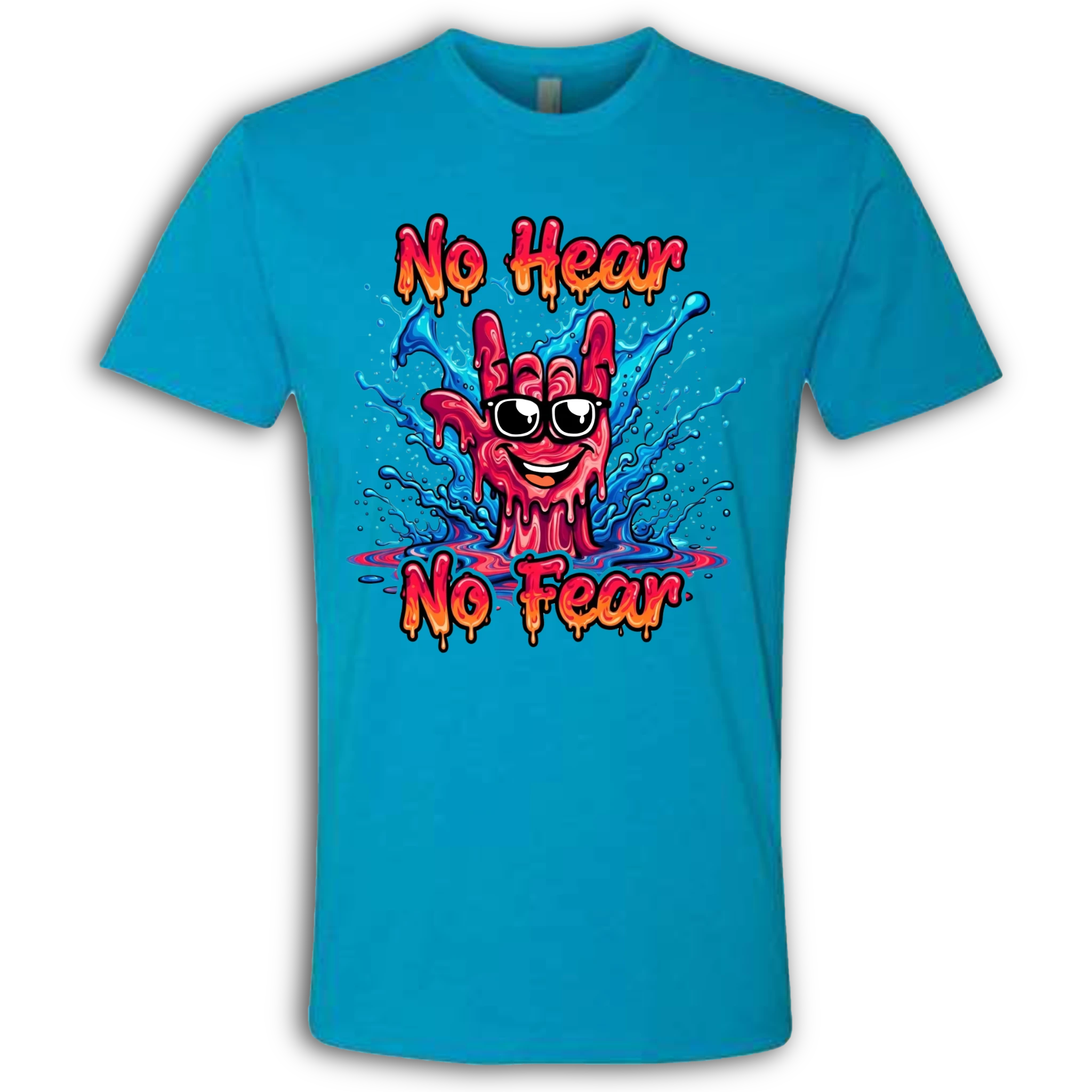 No Hear, No Fear Red/Blue T-Shirt