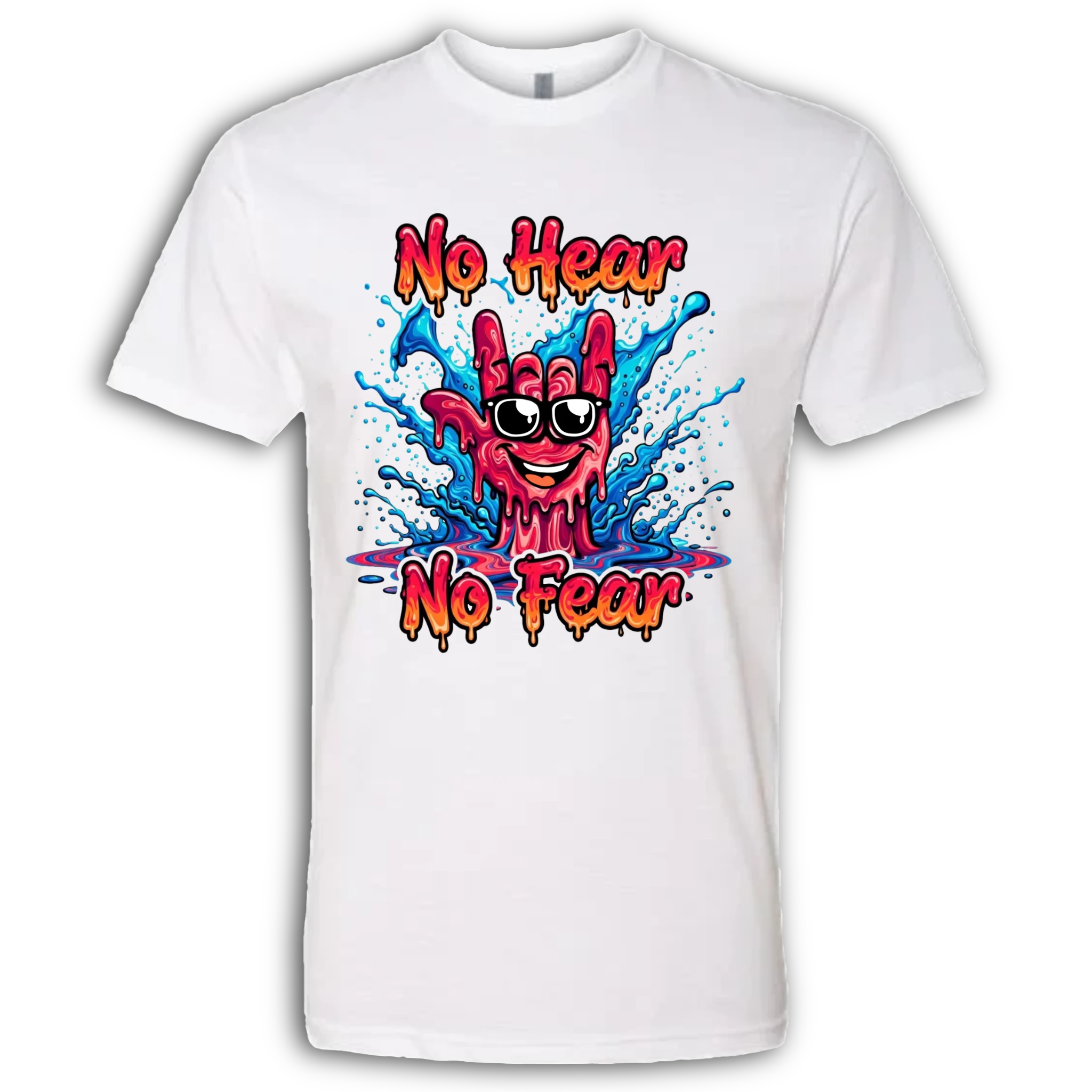 No Hear, No Fear Red/Blue T-Shirt