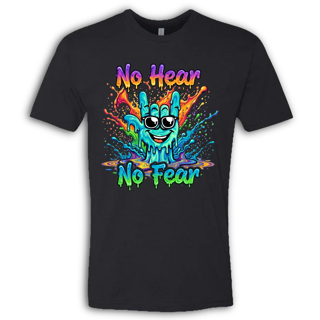 No Hear, No Fear Turquoise/Rainbow T-Shirt