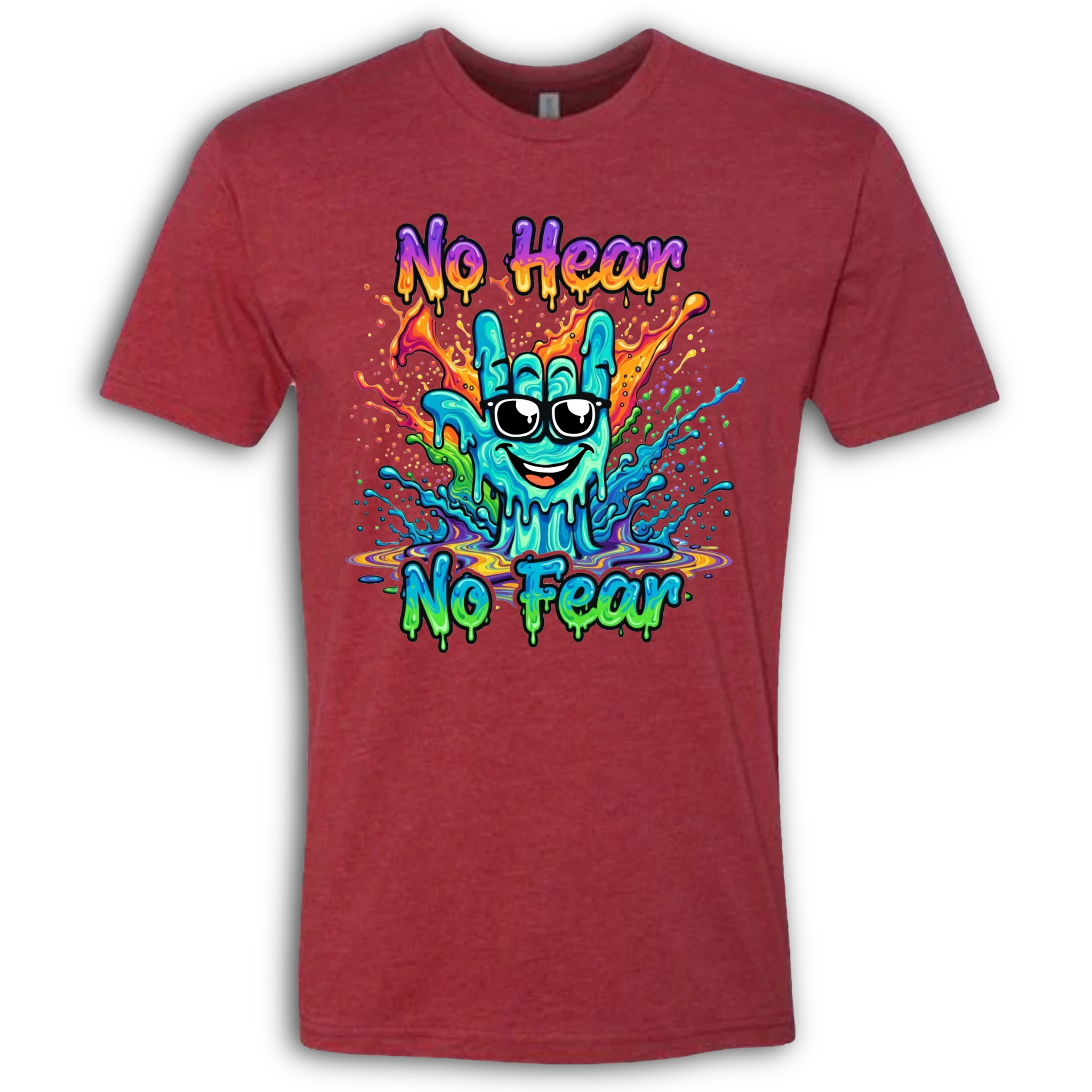 No Hear, No Fear Turquoise/Rainbow T-Shirt
