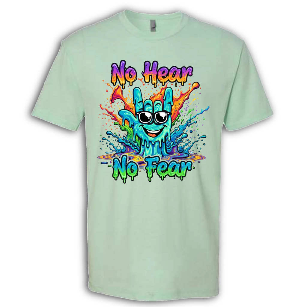 No Hear, No Fear Turquoise/Rainbow T-Shirt