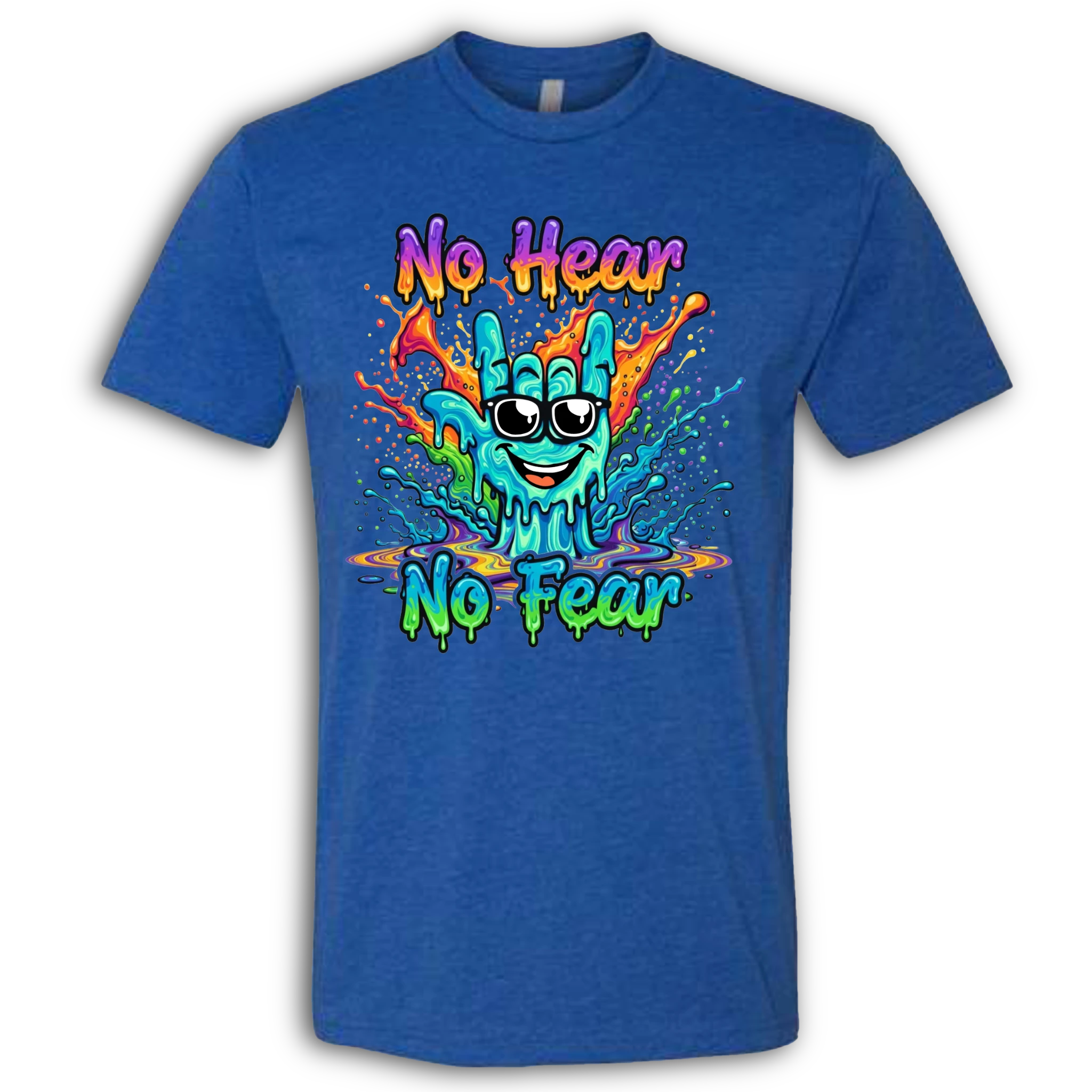 No Hear, No Fear Turquoise/Rainbow T-Shirt