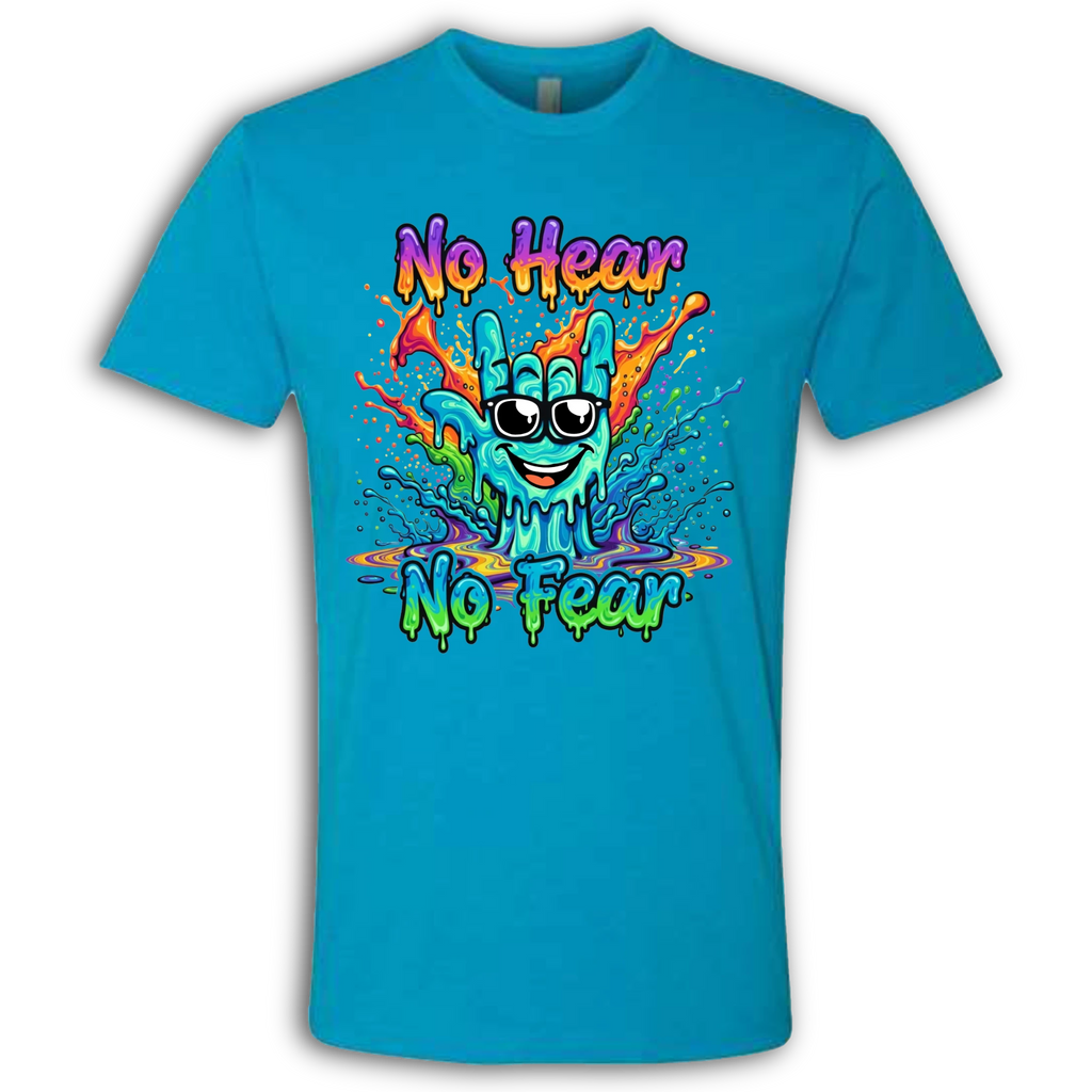 No Hear, No Fear Turquoise/Rainbow T-Shirt