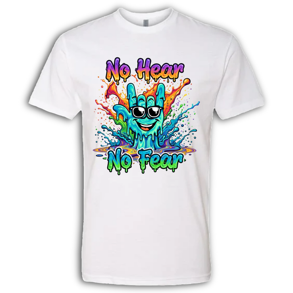No Hear, No Fear Turquoise/Rainbow T-Shirt