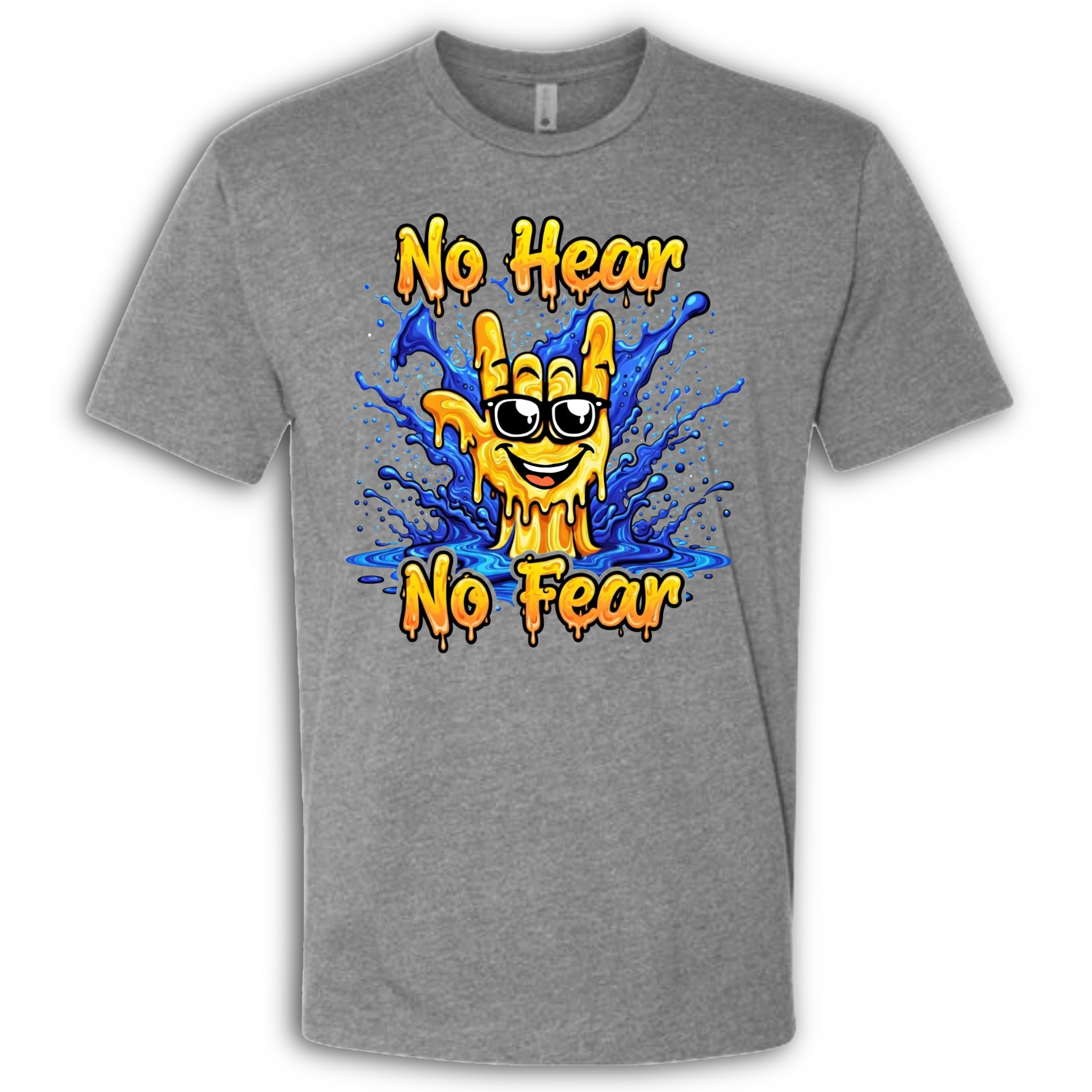 No Hear, No Fear Yellow/Blue T-Shirt