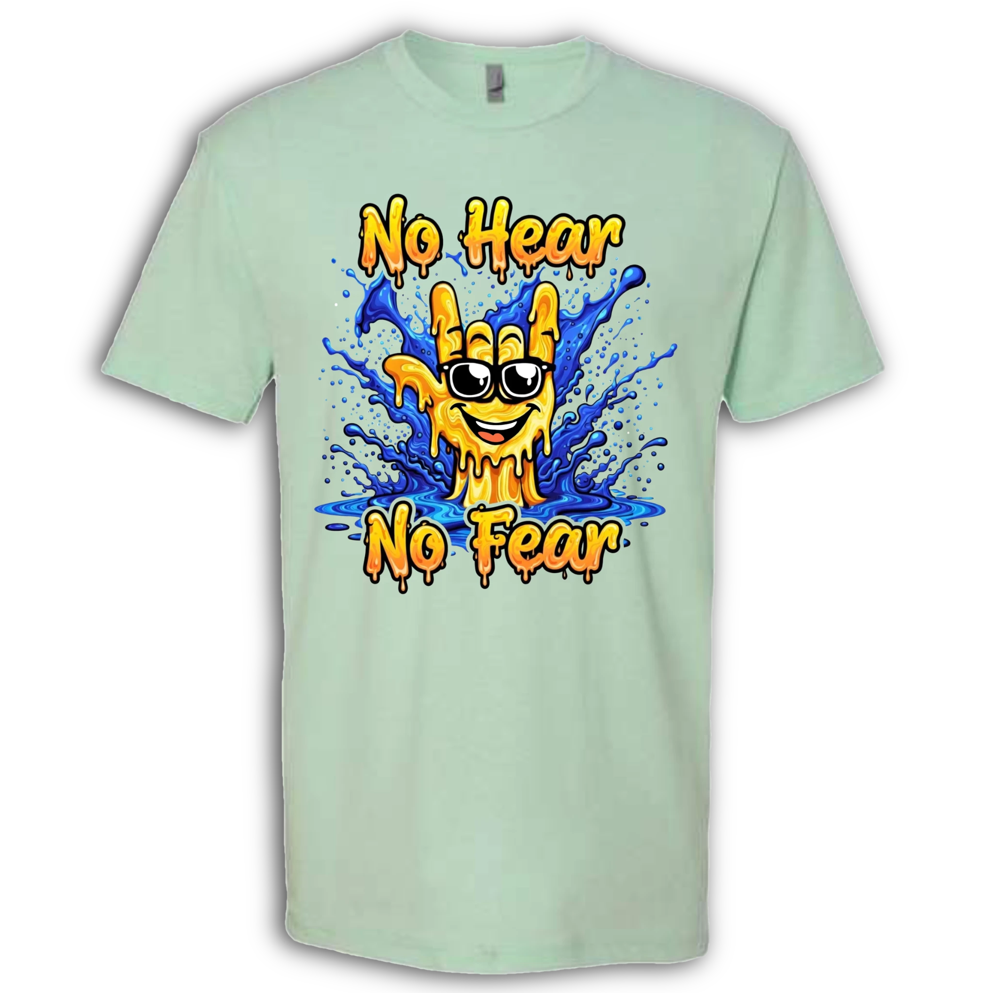 No Hear, No Fear Yellow/Blue T-Shirt