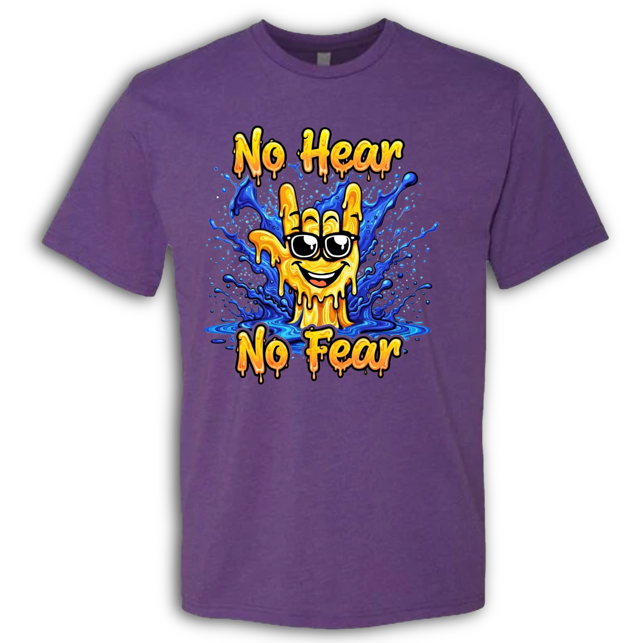 No Hear, No Fear Yellow/Blue T-Shirt