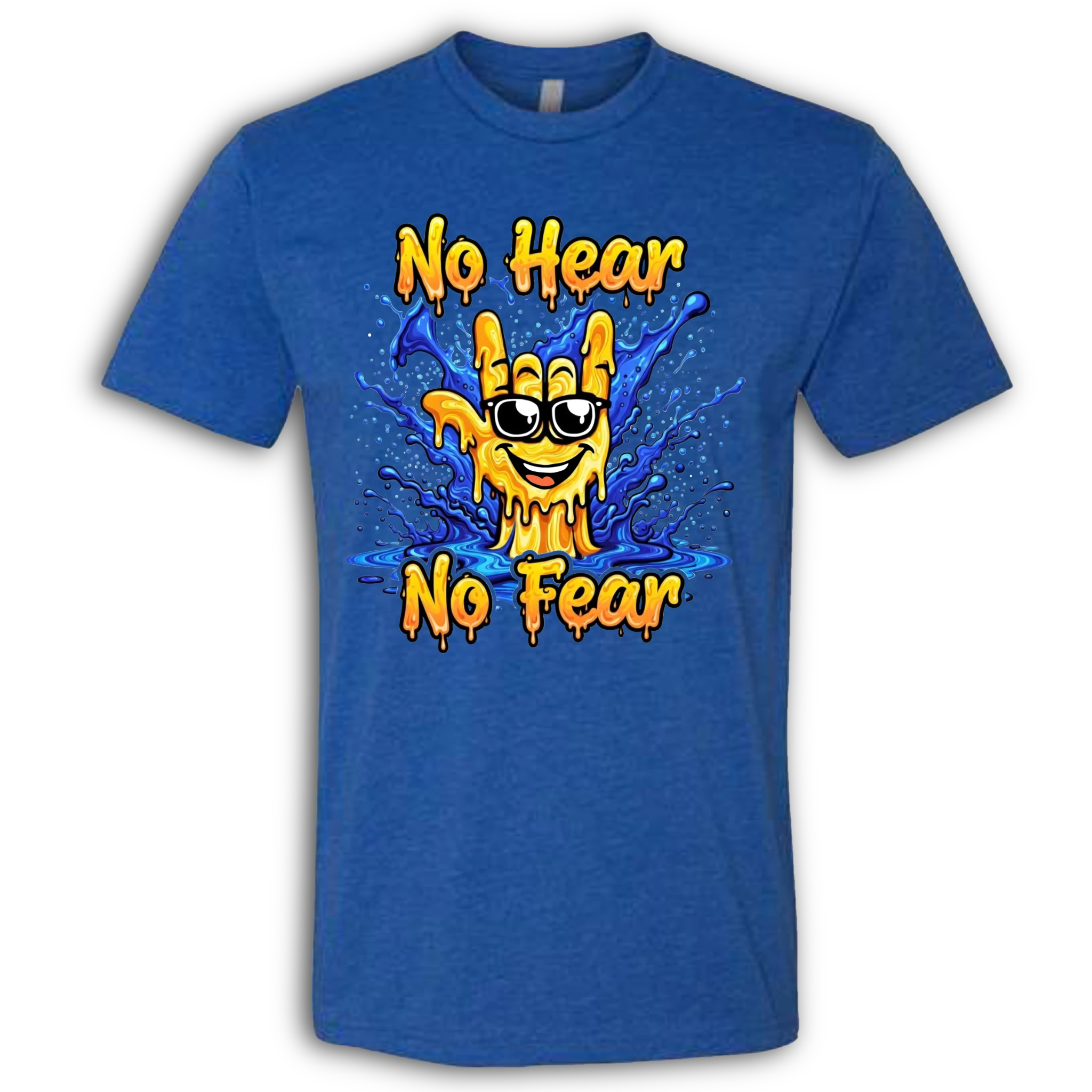No Hear, No Fear Yellow/Blue T-Shirt