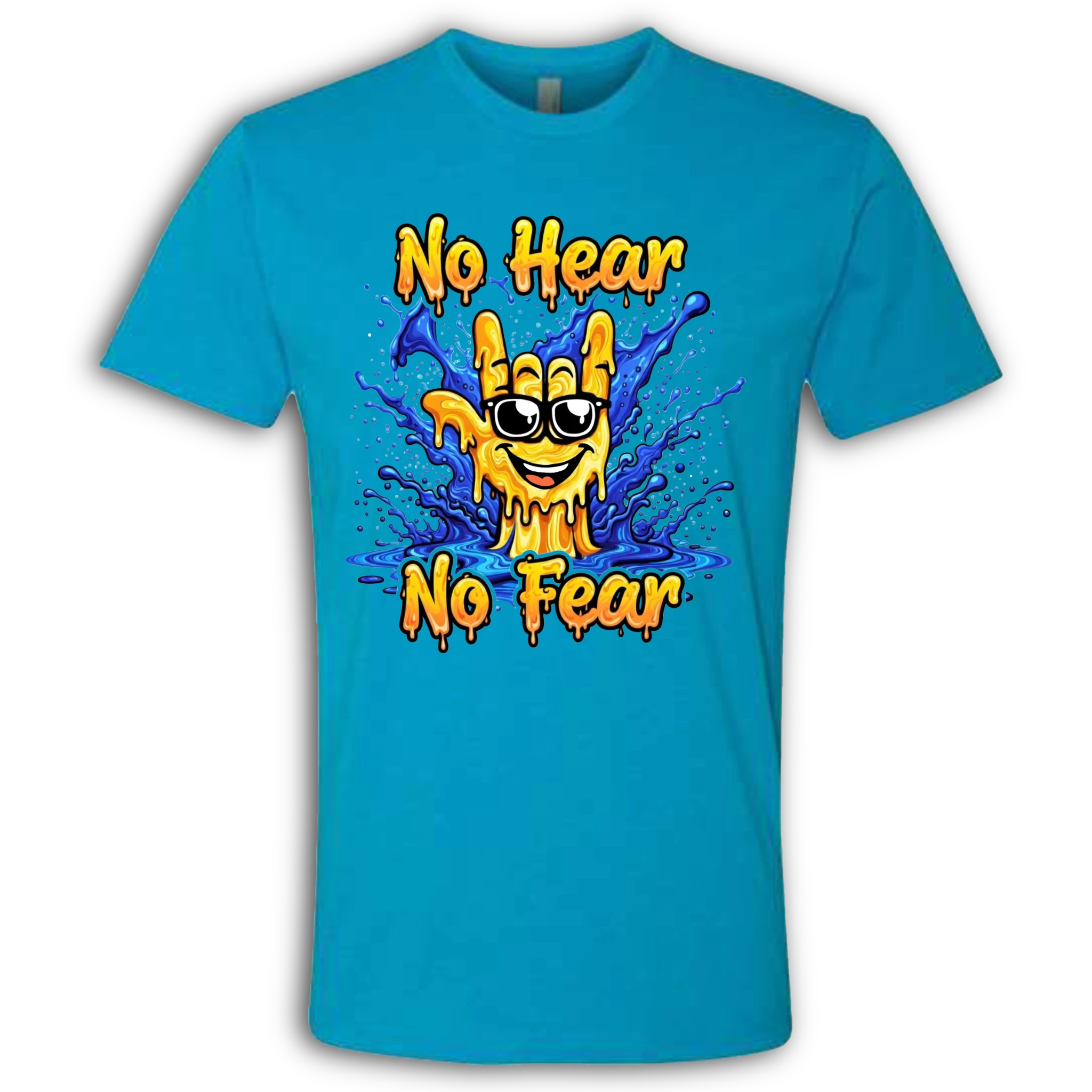 No Hear, No Fear Yellow/Blue T-Shirt