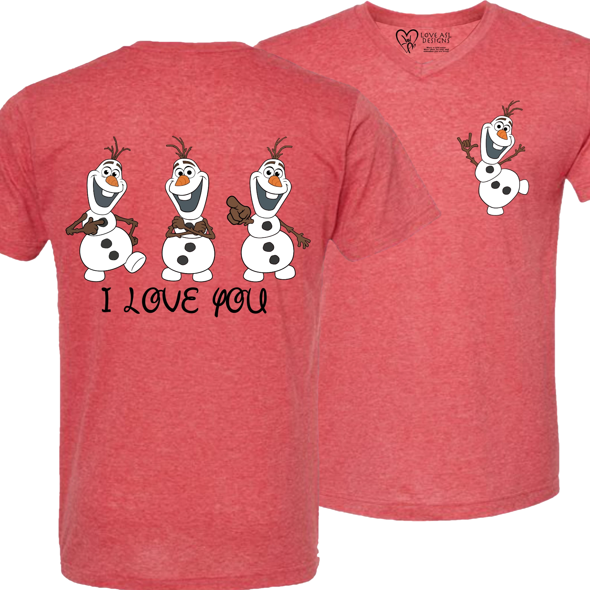 Olaf ILY I Love You V-Neck Shirt (MEN)