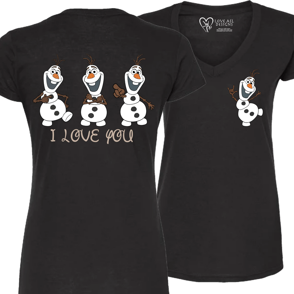 Olaf ILY I Love You V-Neck Shirt (WOMEN)