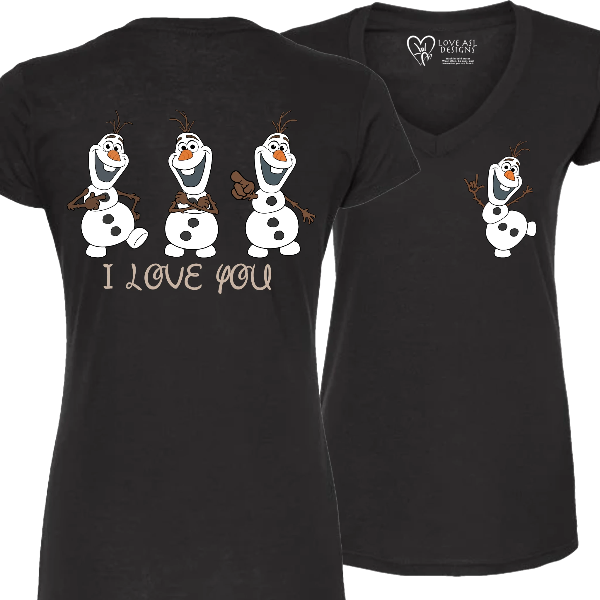 Olaf ILY I Love You V-Neck Shirt (WOMEN)