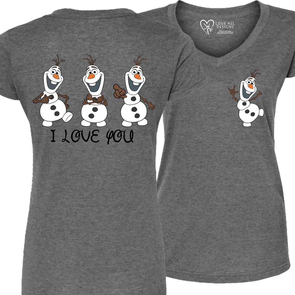Olaf ILY I Love You V-Neck Shirt (WOMEN)