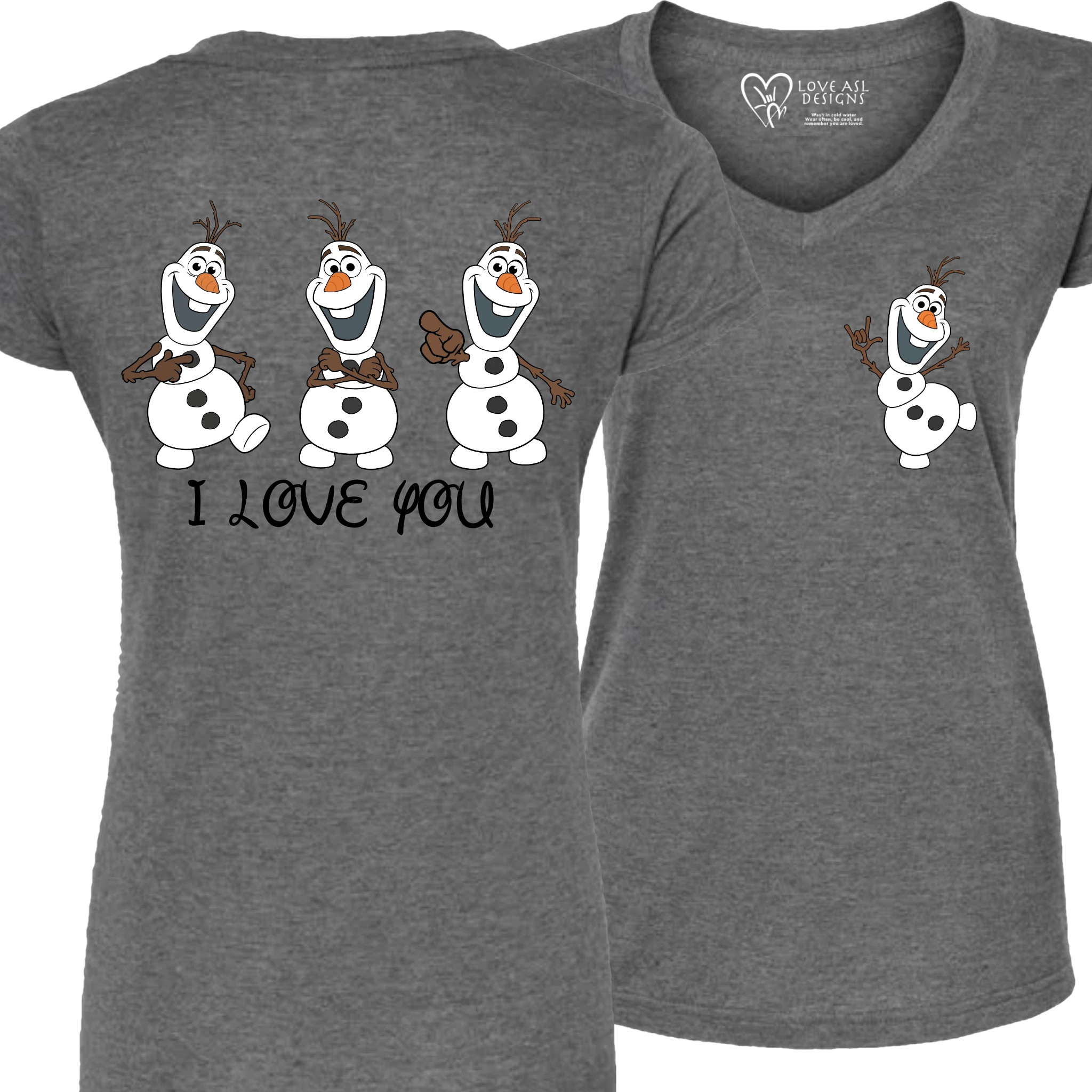 Olaf ILY I Love You V-Neck Shirt (WOMEN)