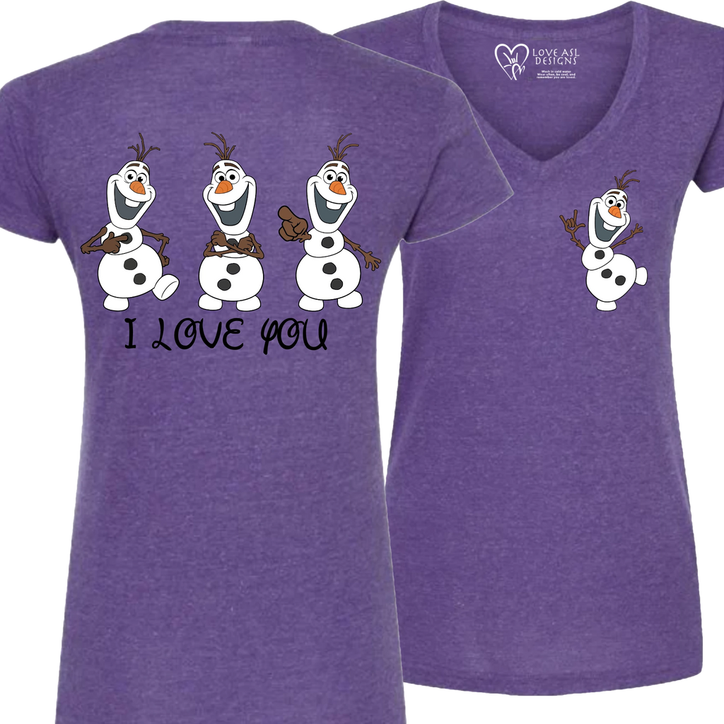 Olaf ILY I Love You V-Neck Shirt (WOMEN)