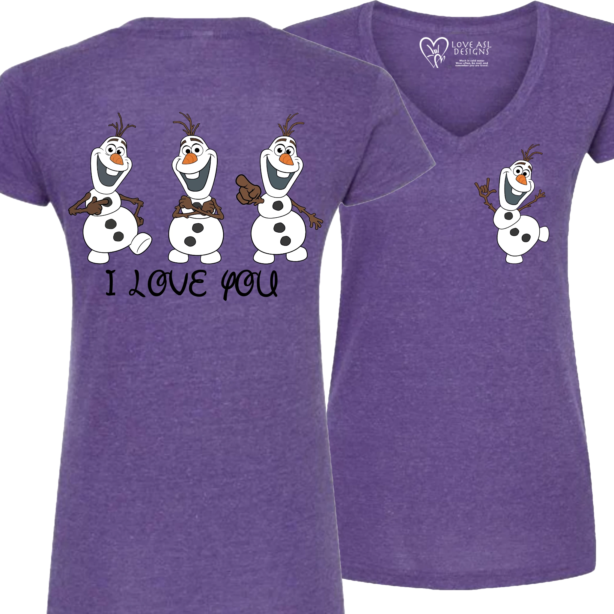 Olaf ILY I Love You V-Neck Shirt (WOMEN)