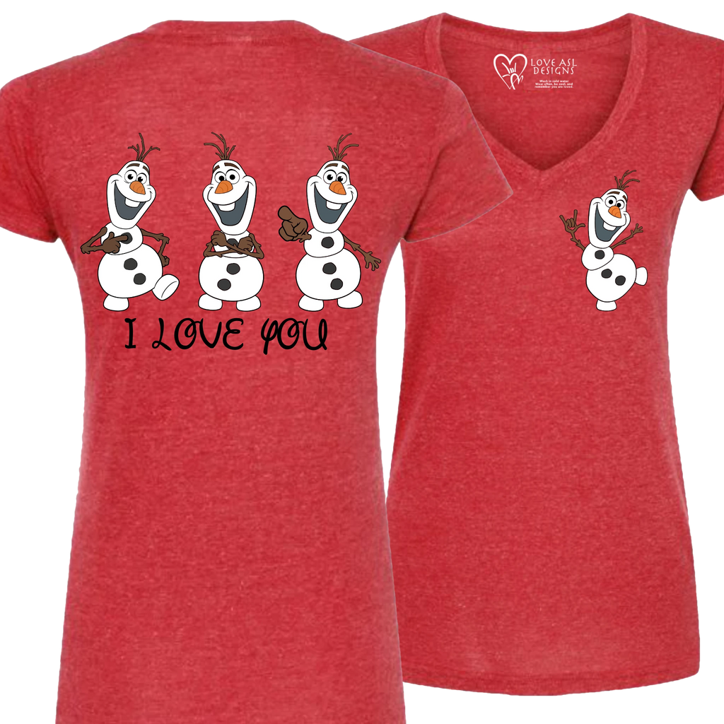 Olaf ILY I Love You V-Neck Shirt (WOMEN)