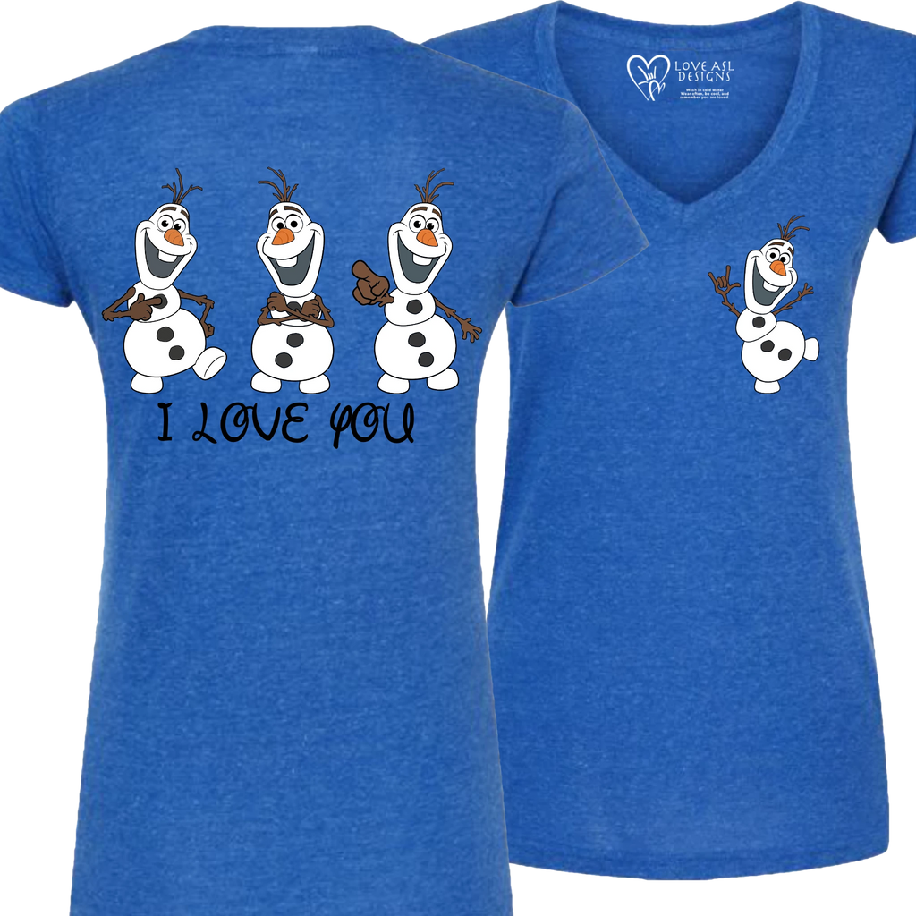 Olaf ILY I Love You V-Neck Shirt (WOMEN)