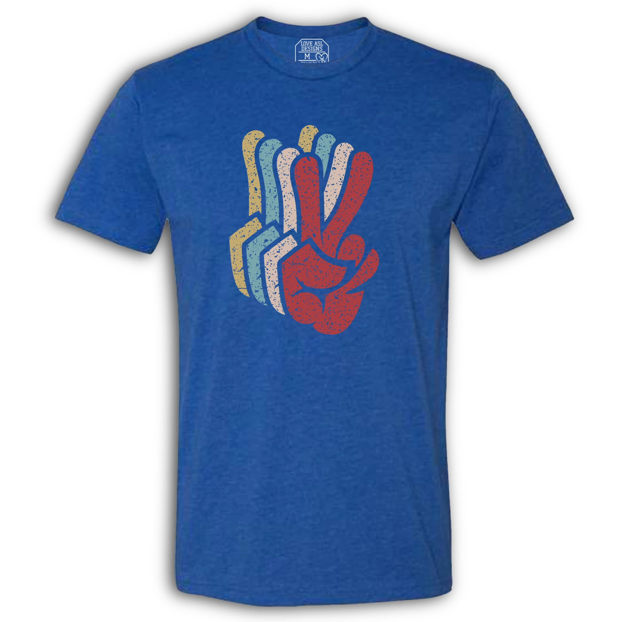 Peace SIgn Hands Layered Crew T-Shirt