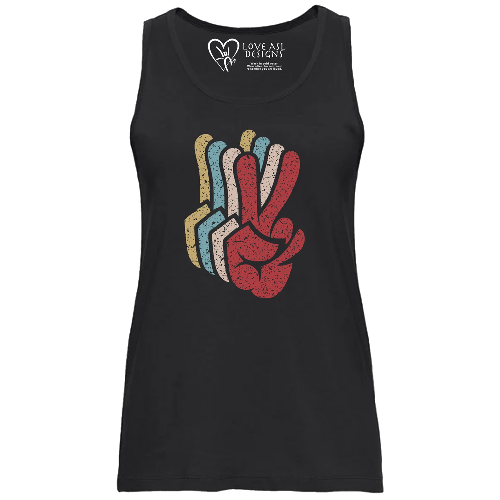 Peace SIgn Hands Layered Tank Top (WOMEN)