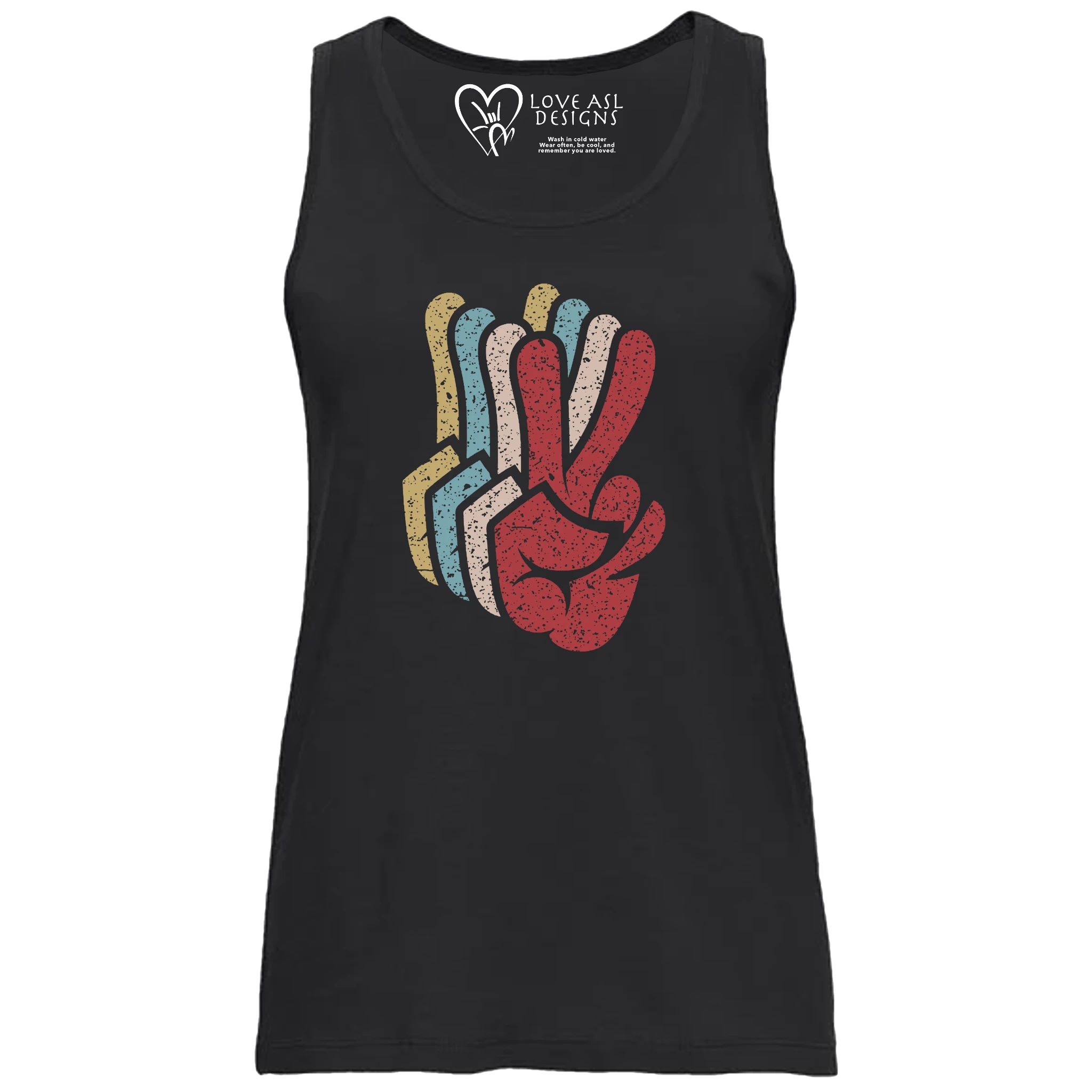 Peace SIgn Hands Layered Tank Top (WOMEN)