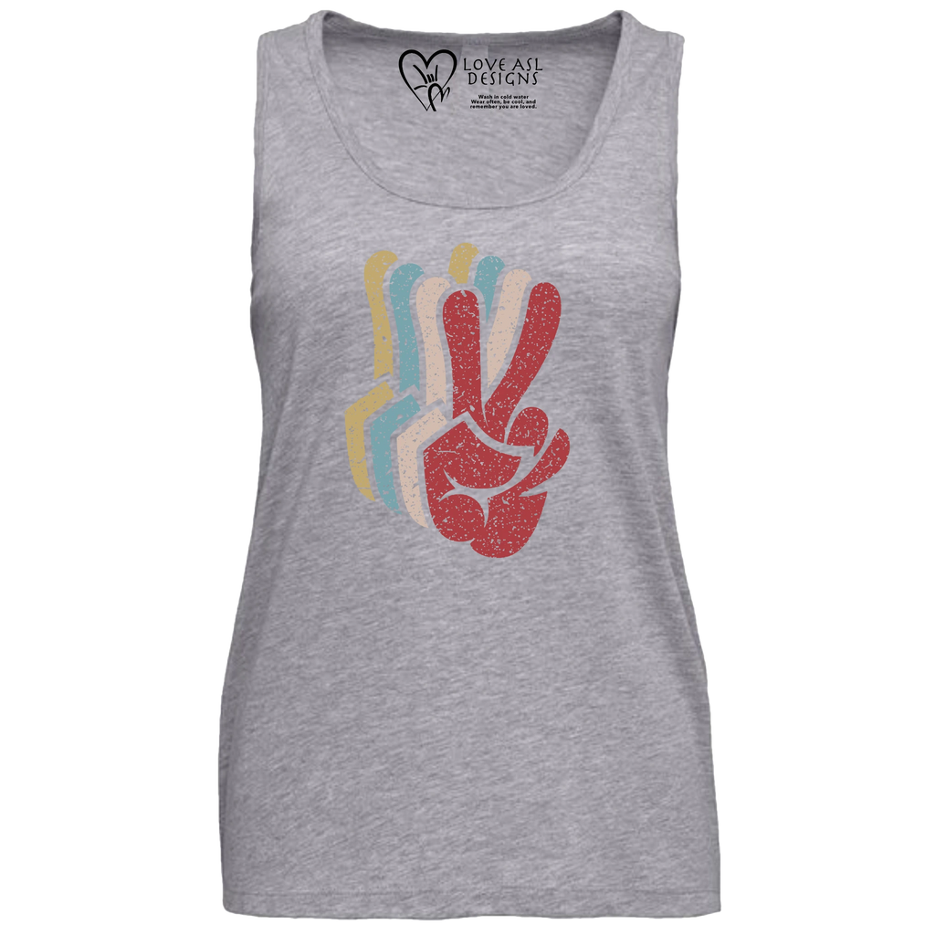 Peace SIgn Hands Layered Tank Top (WOMEN)