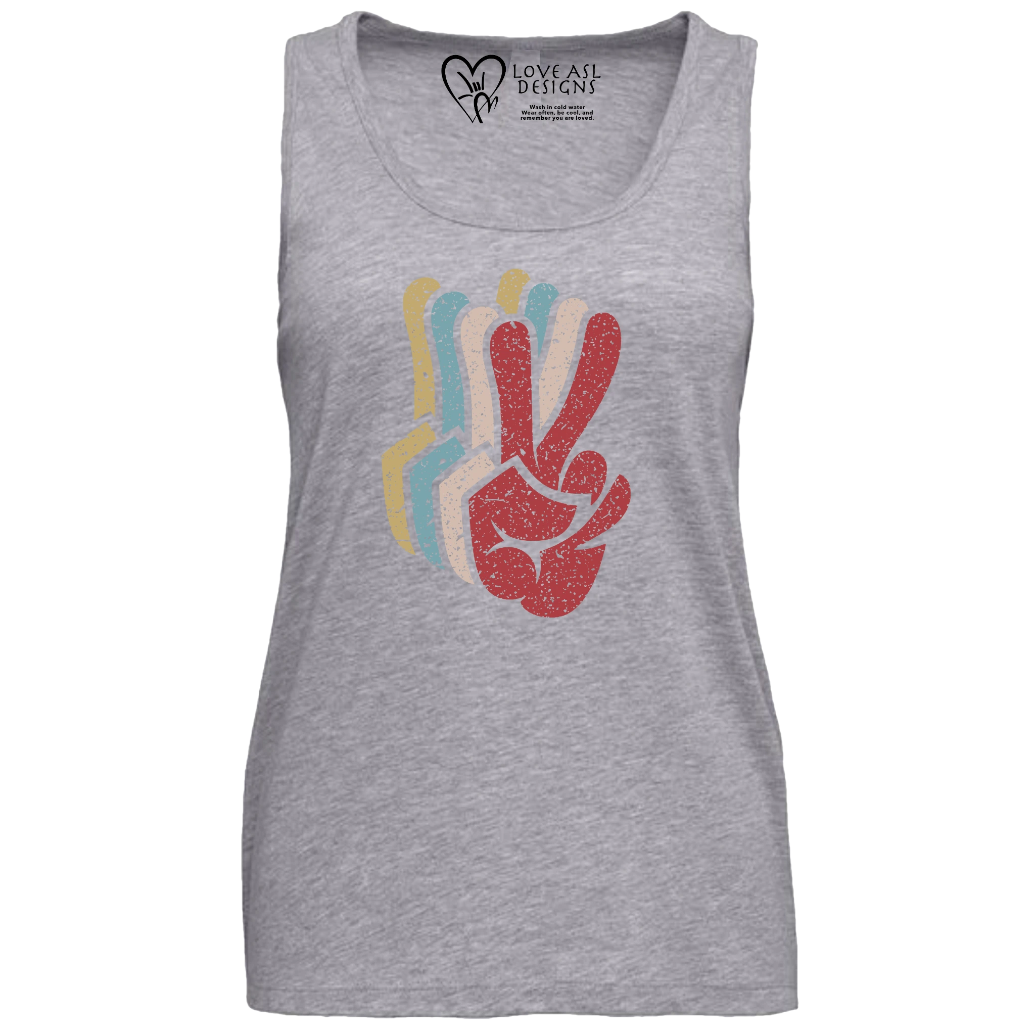 Peace SIgn Hands Layered Tank Top (WOMEN)