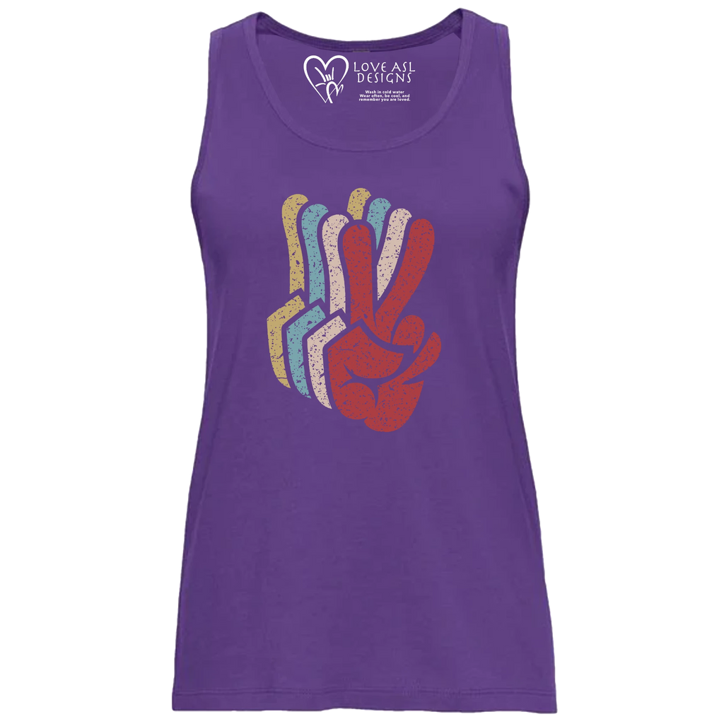 Peace SIgn Hands Layered Tank Top (WOMEN)