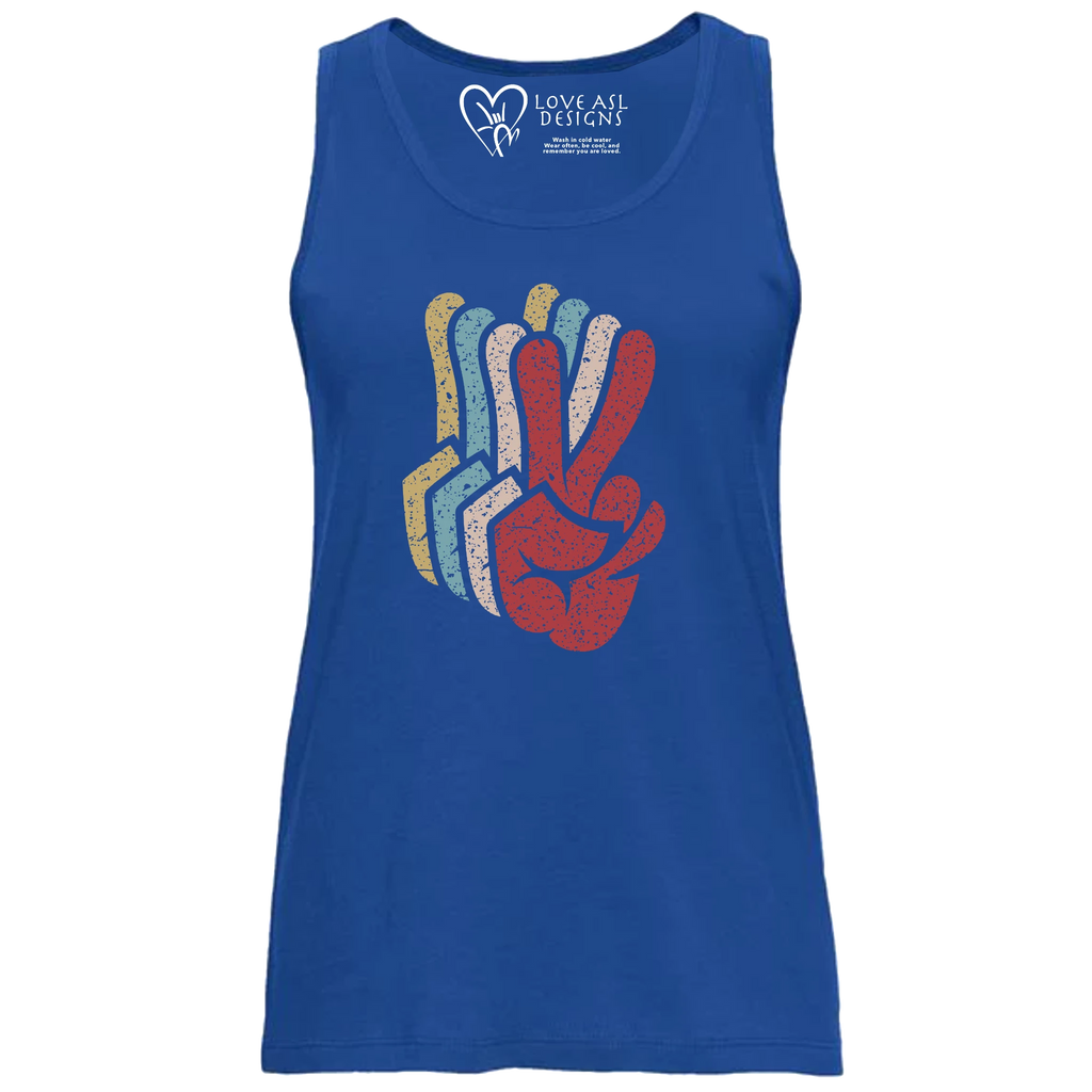 Peace SIgn Hands Layered Tank Top (WOMEN)