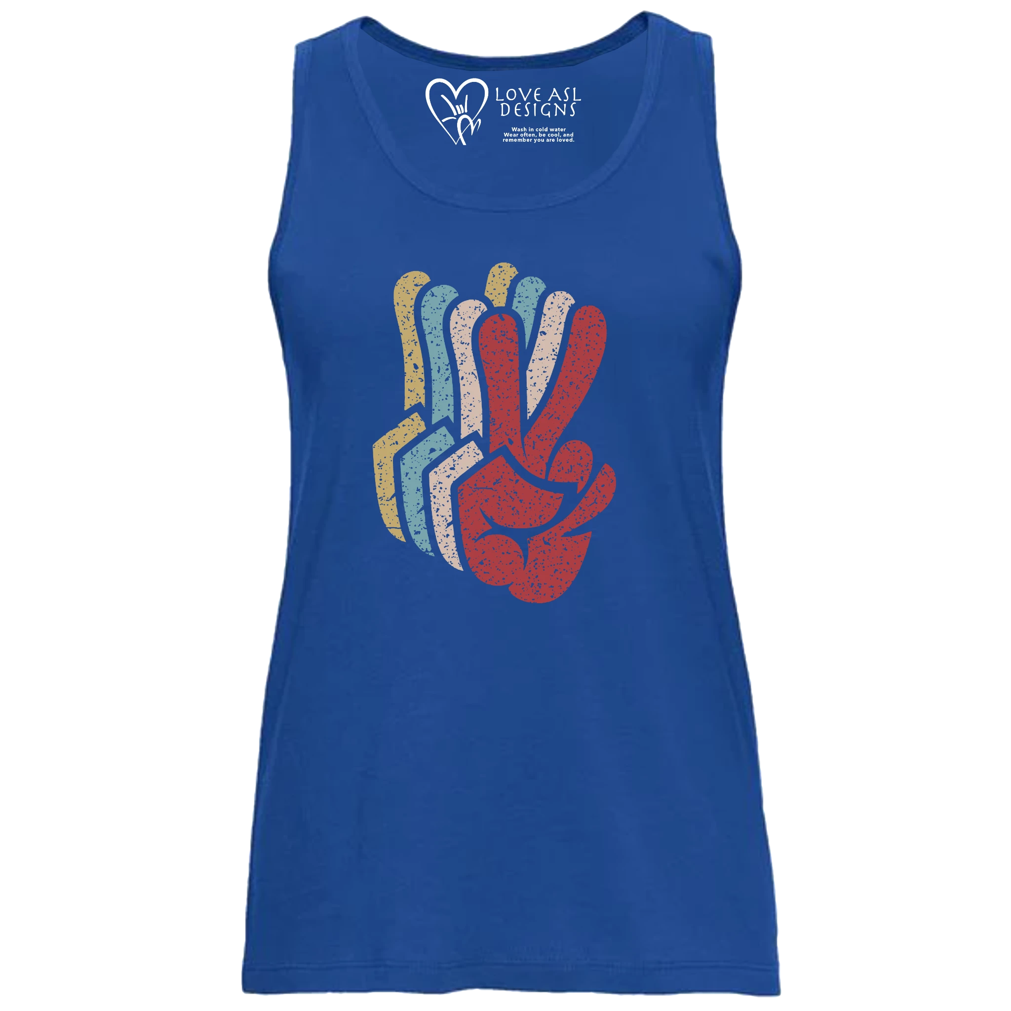 Peace SIgn Hands Layered Tank Top (WOMEN)
