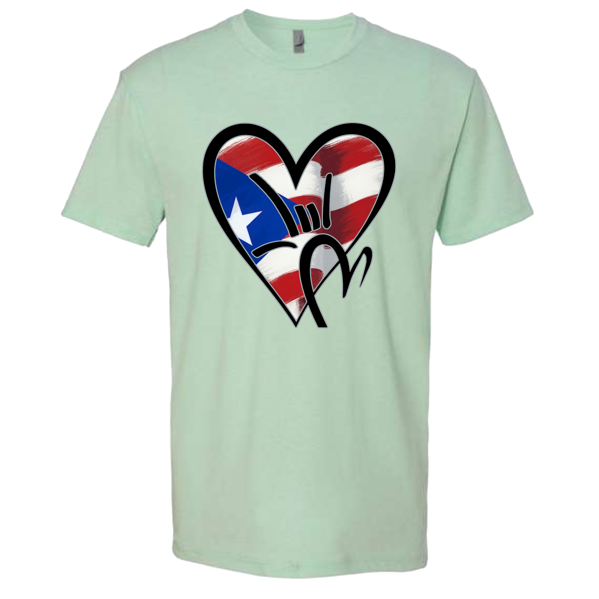 Puerto Rico Flag ILY HEART T-Shirt
