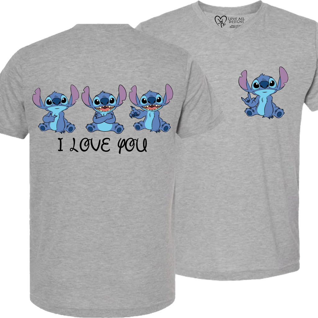 Stitch ILY I Love You V-Neck Shirt (MEN)