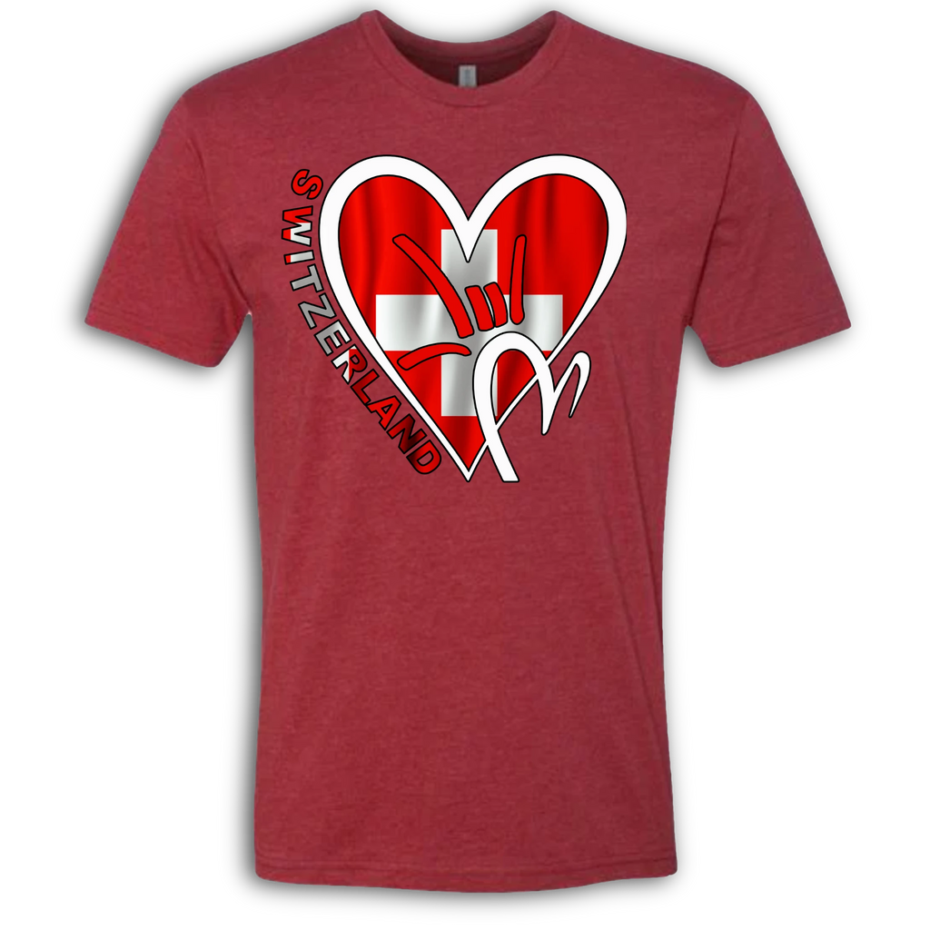 Switzerland Flag ILY HEART T-Shirt