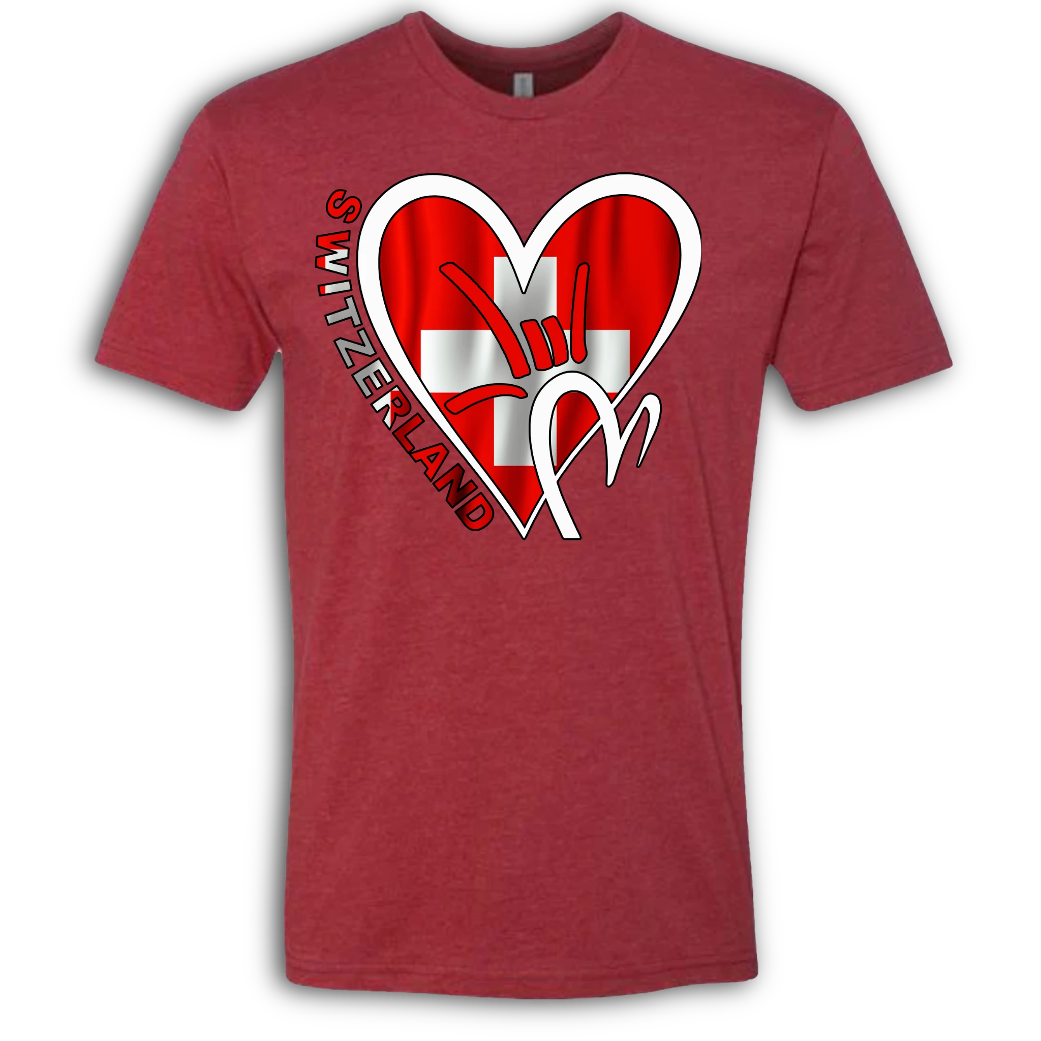 Switzerland Flag ILY HEART T-Shirt