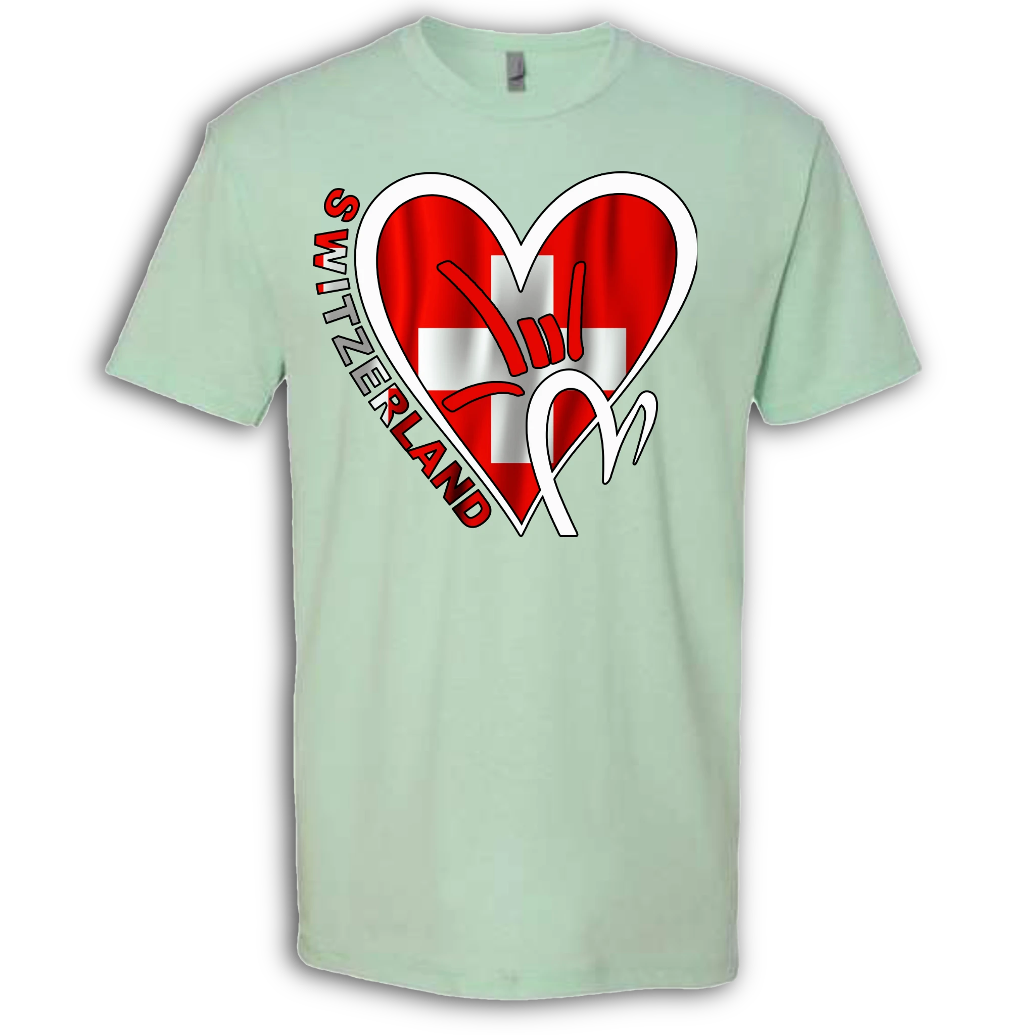 Switzerland Flag ILY HEART T-Shirt