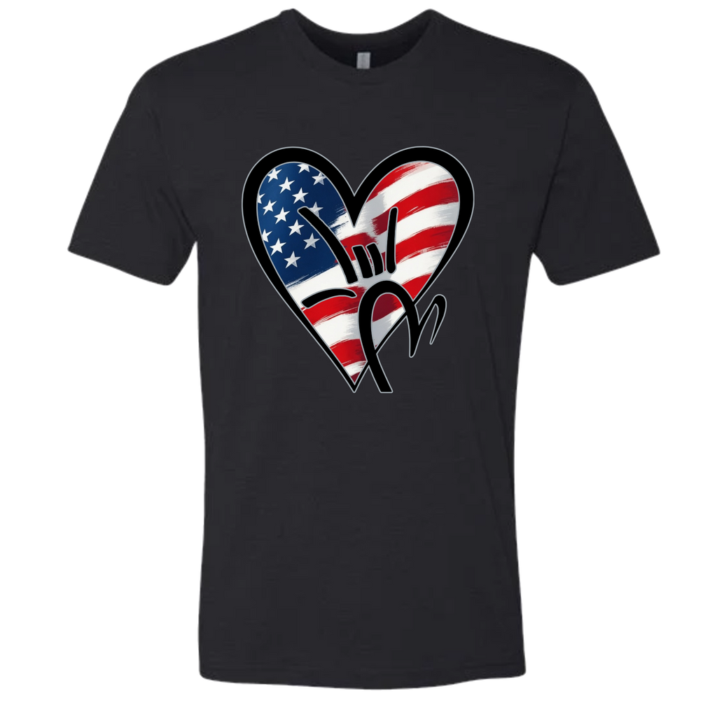 USA Flag ILY HEART T-Shirt