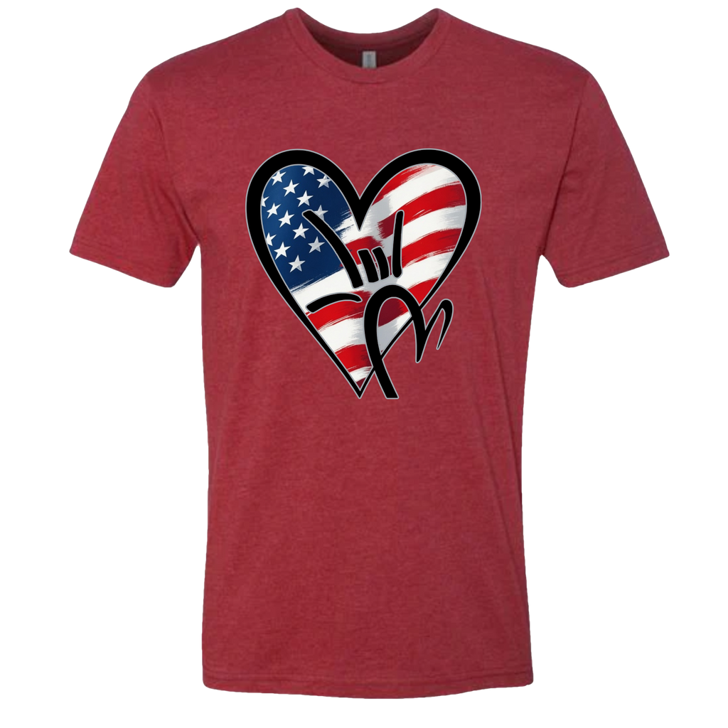 USA Flag ILY HEART T-Shirt