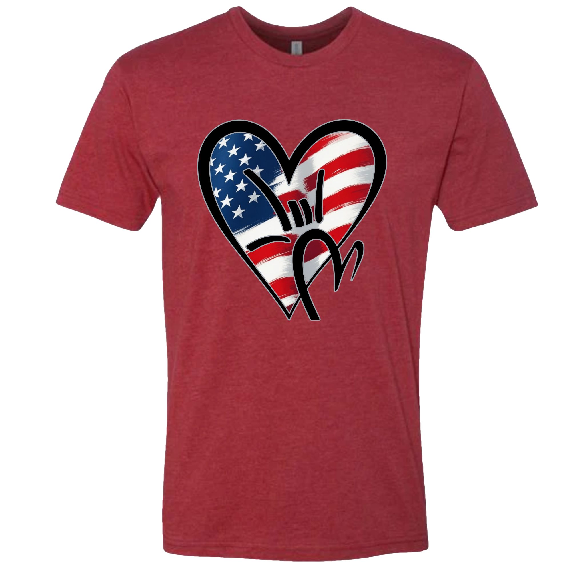 USA Flag ILY HEART T-Shirt