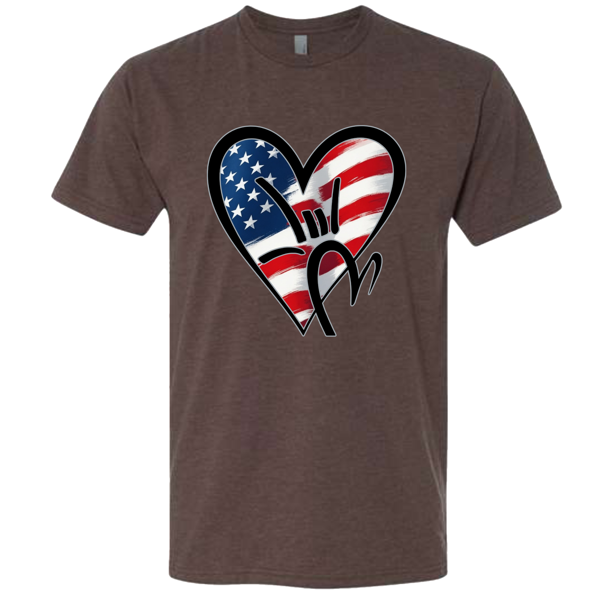 USA Flag ILY HEART T-Shirt