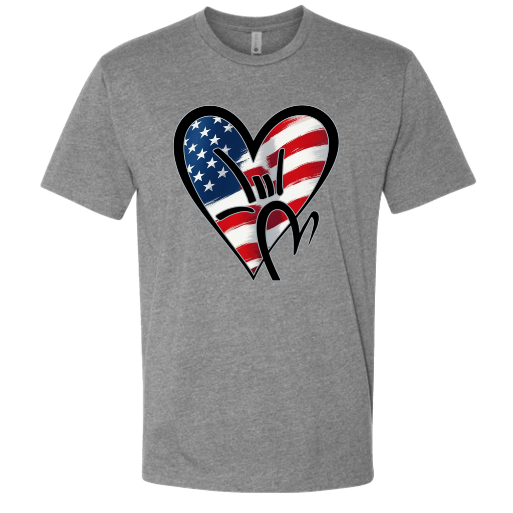 USA Flag ILY HEART T-Shirt