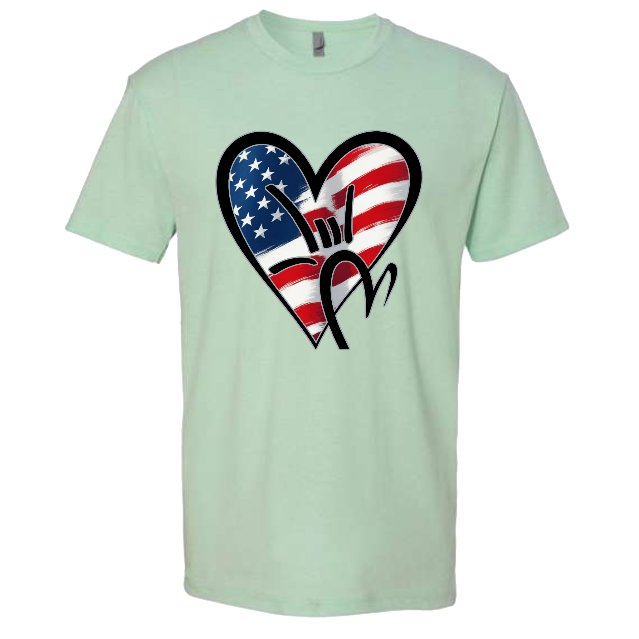 USA Flag ILY HEART T-Shirt