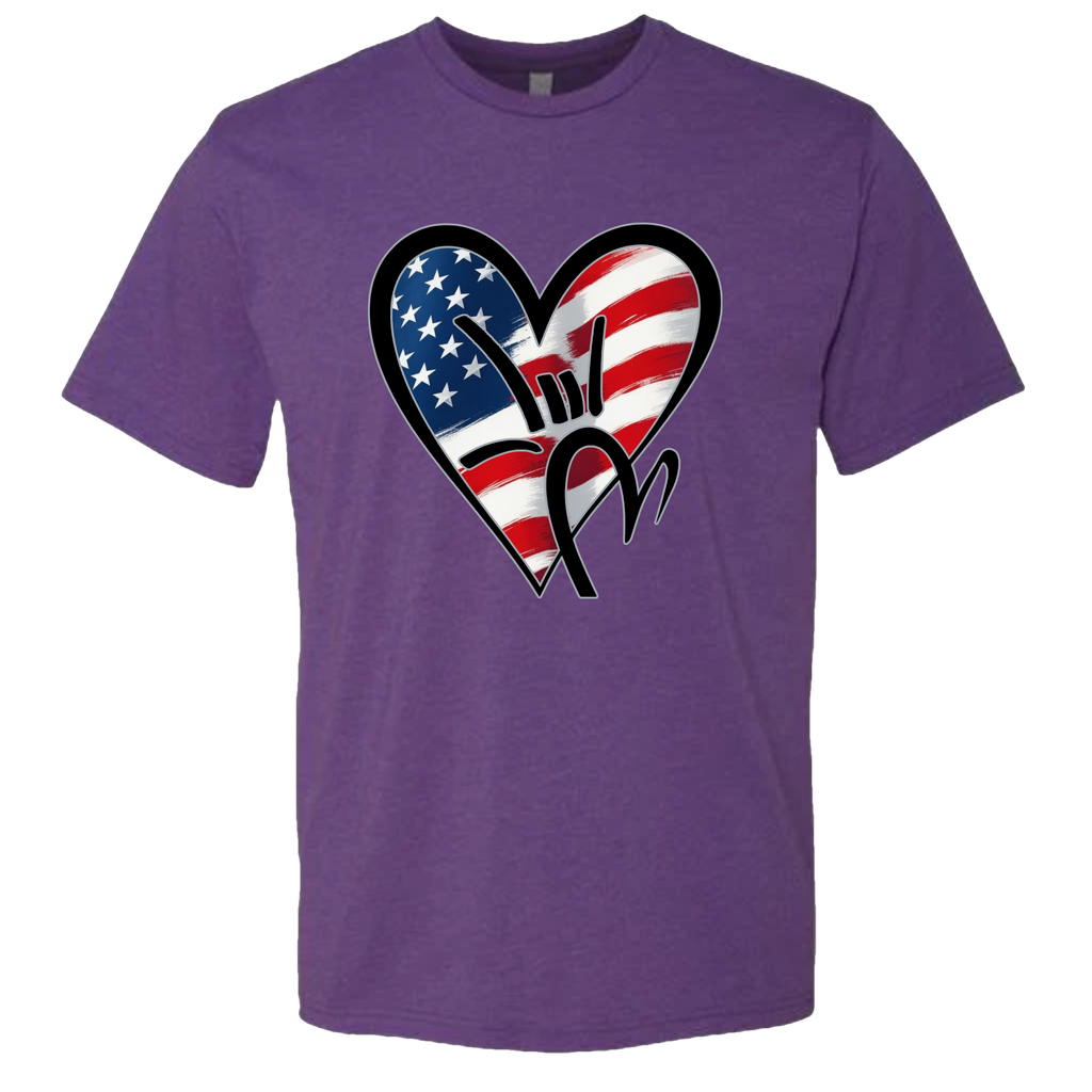 USA Flag ILY HEART T-Shirt