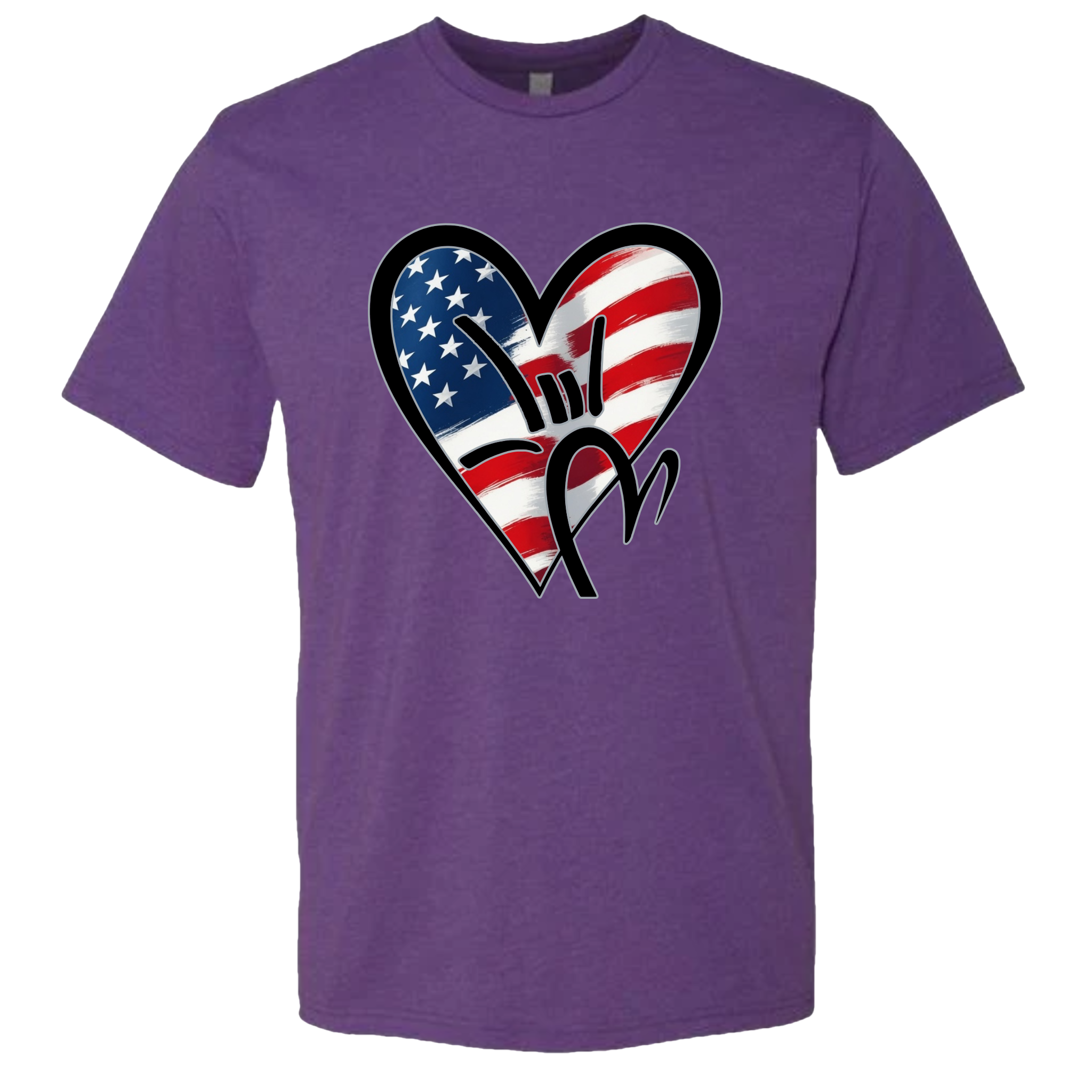 USA Flag ILY HEART T-Shirt