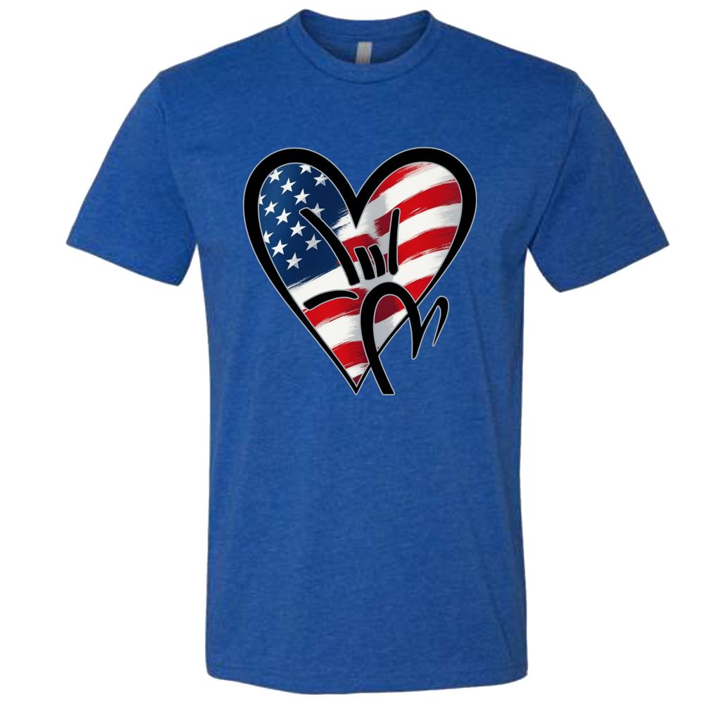 USA Flag ILY HEART T-Shirt